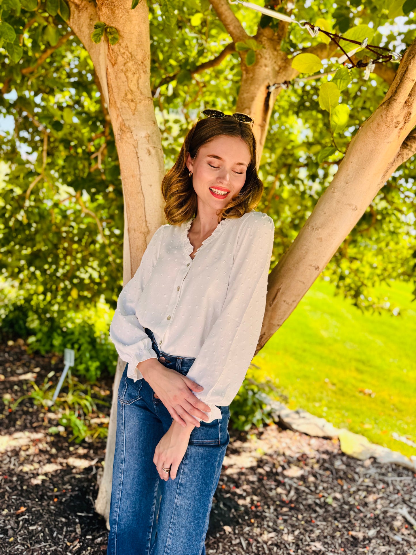 White Button Down Top