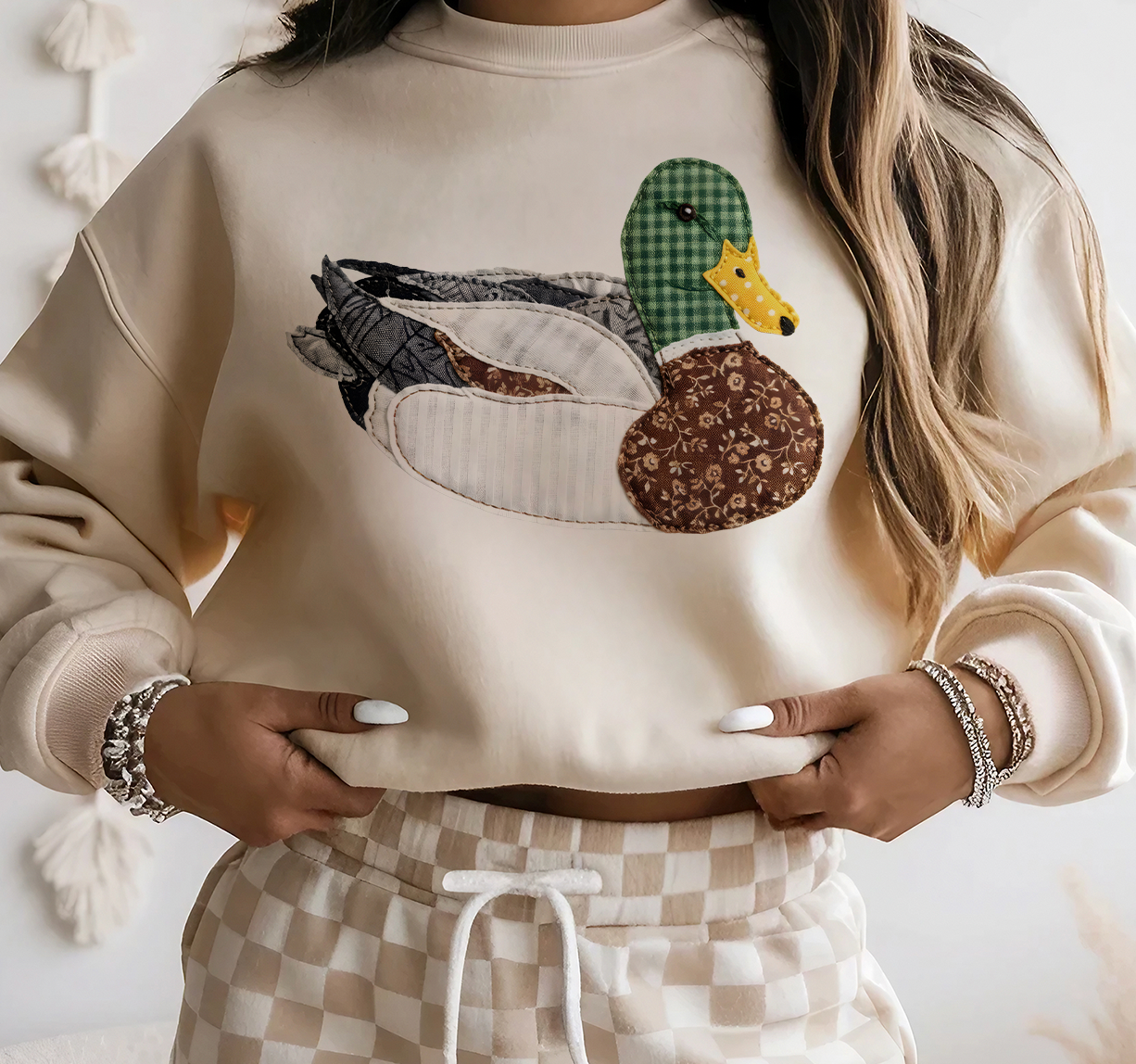 Grannys Faux Patchwork Mallard Sweatshirt