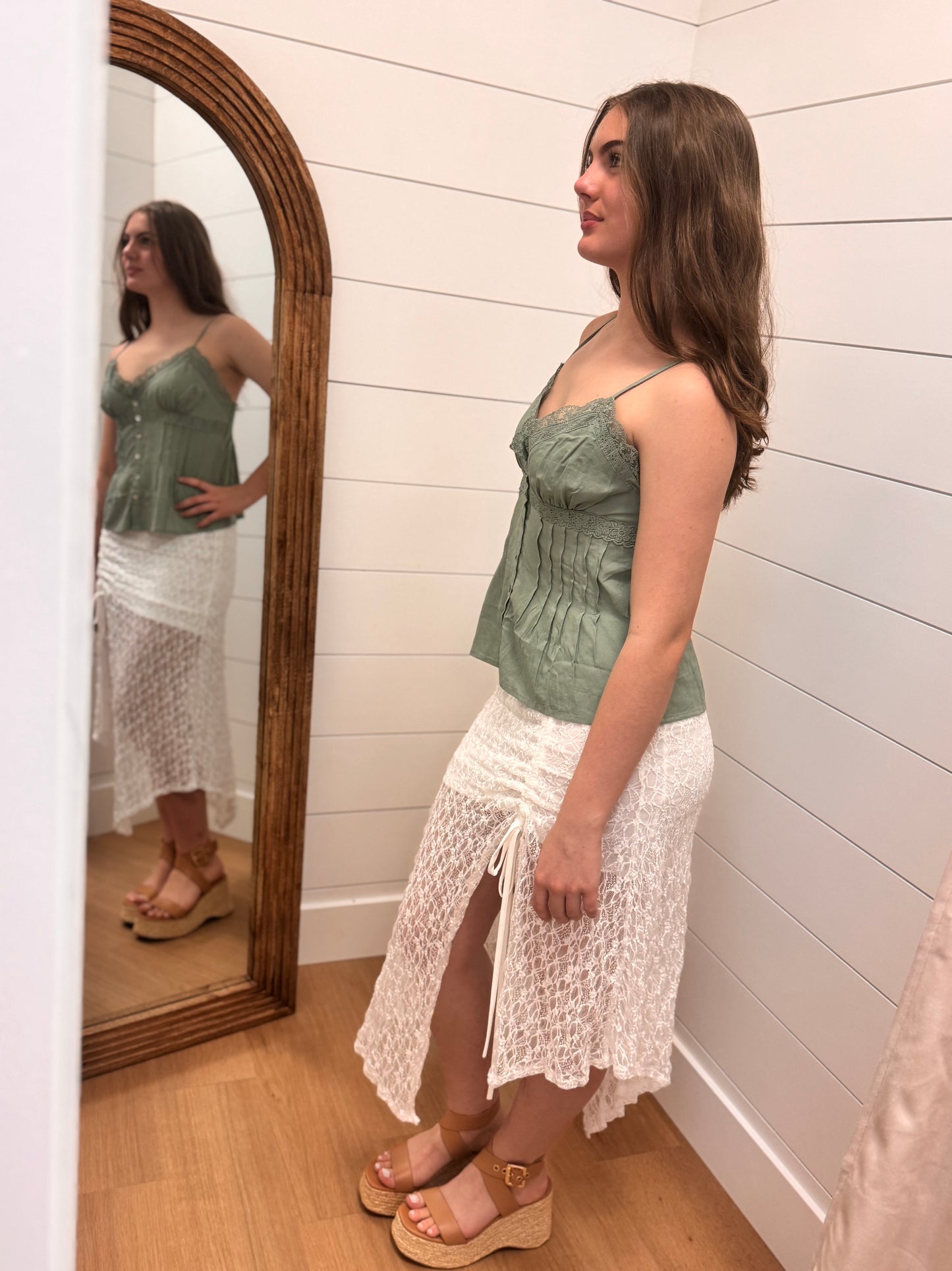 Asymmetrical Lace Me Up Skirt