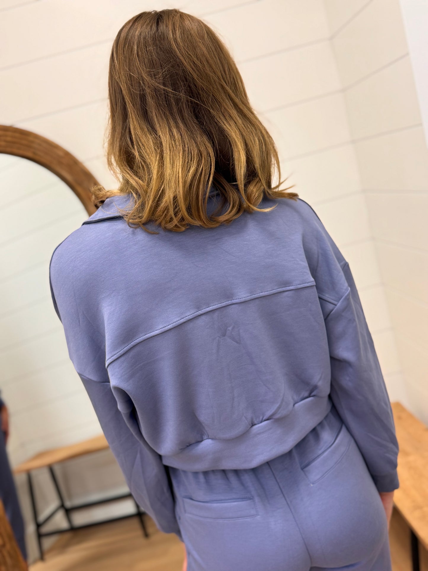 Zip up Cropped Sweatshirt