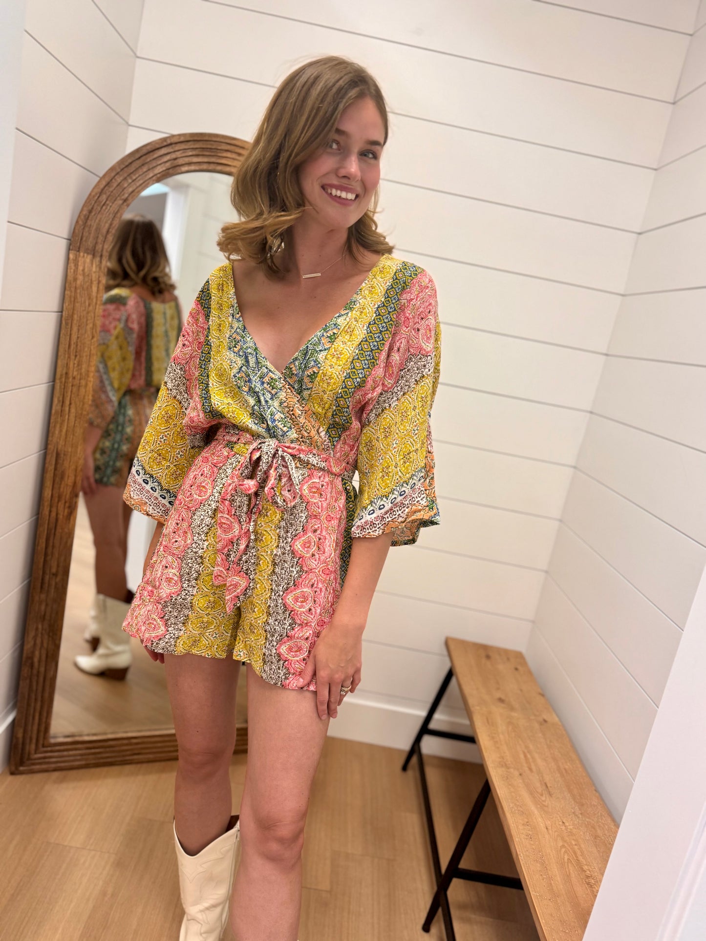 Boho Front Wrap Romper