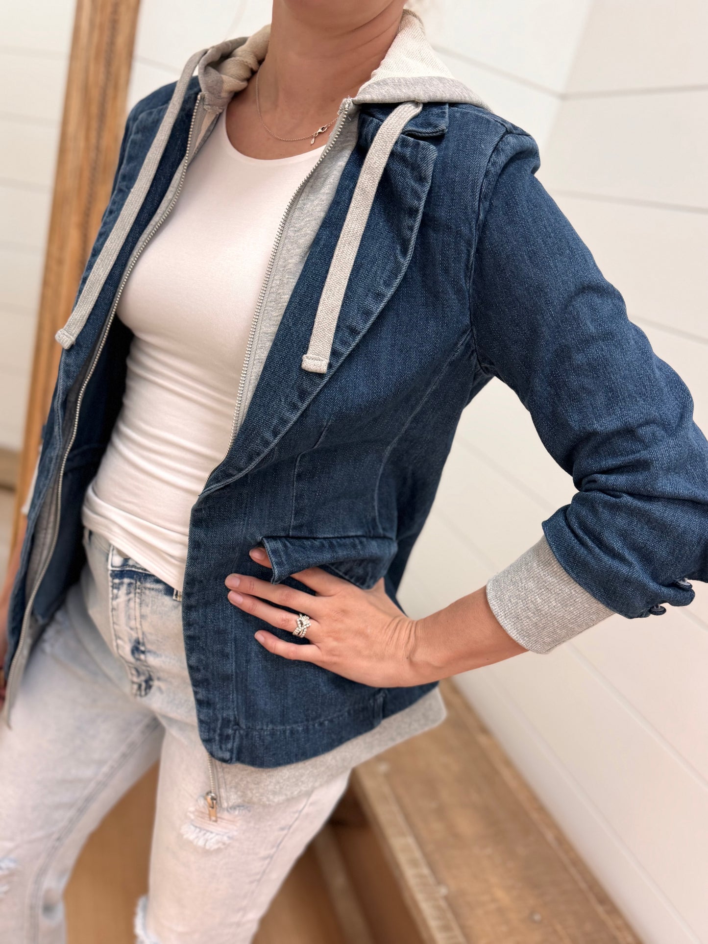 Blazer Hoodie Jacket - Risen