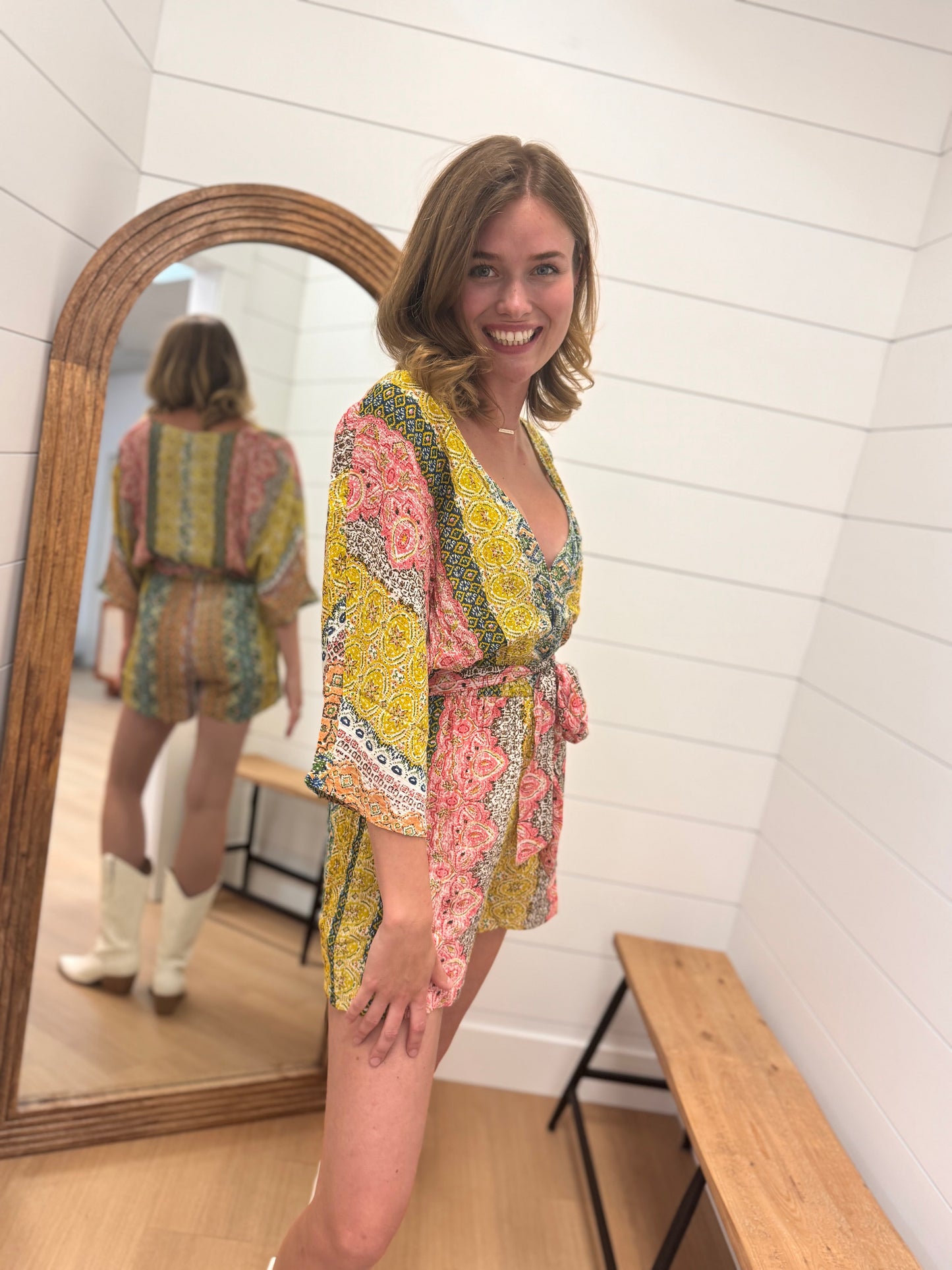 Boho Front Wrap Romper
