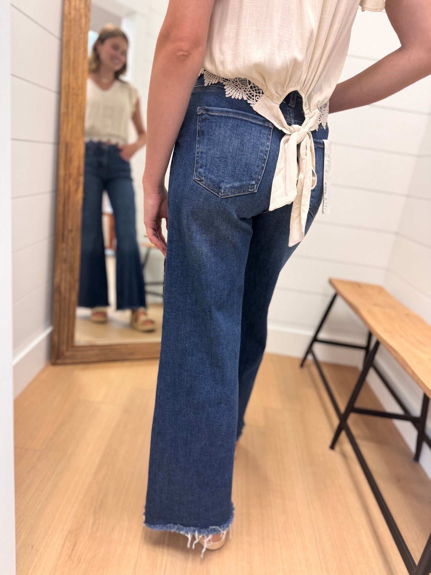 Mid Rise Wide Jeans with Tummy Tuck- Risen
