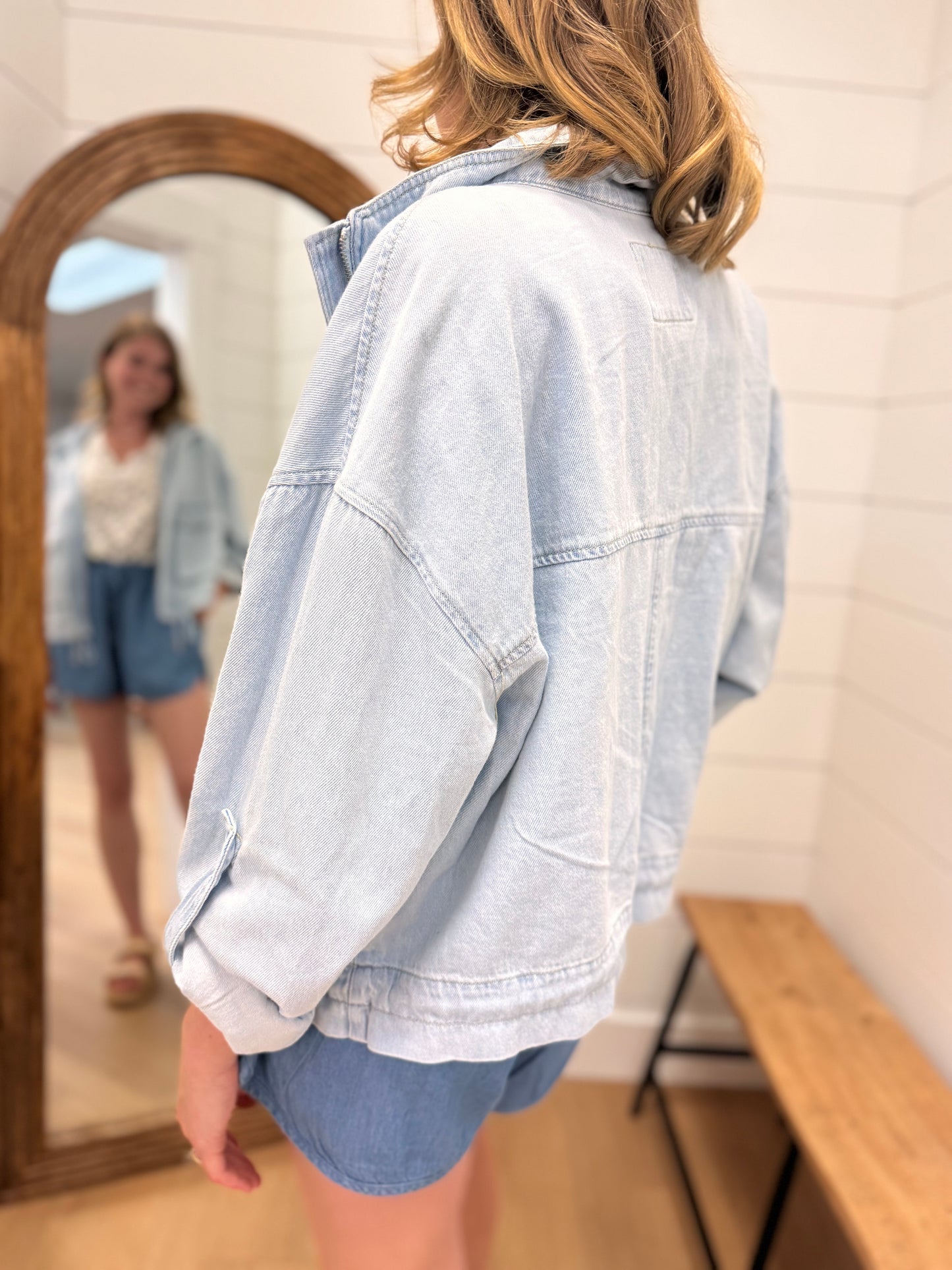 Oversized Cargo Jacket with Pocket - Risen