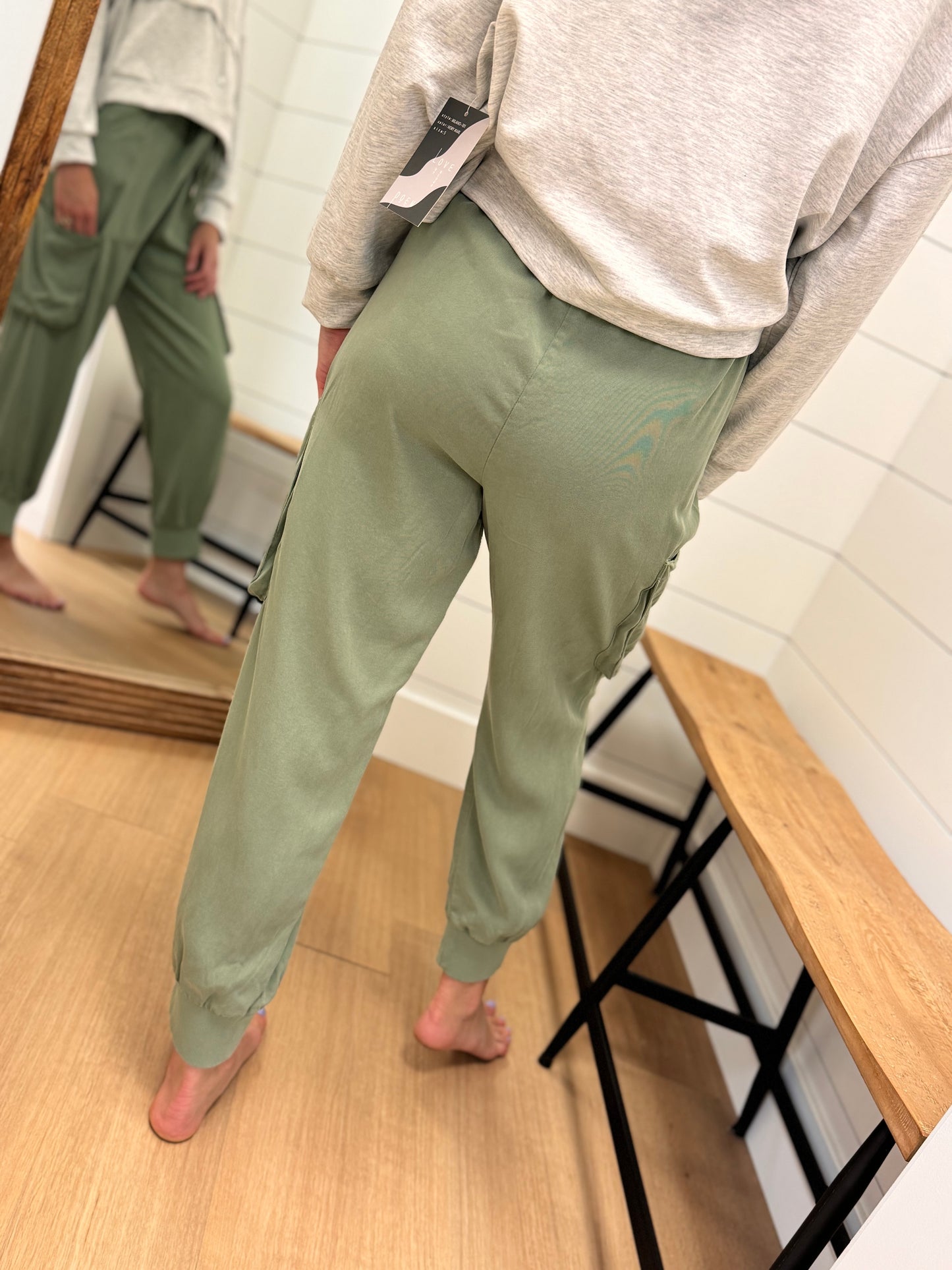 Olive Cargo Jogger Pants - Risen