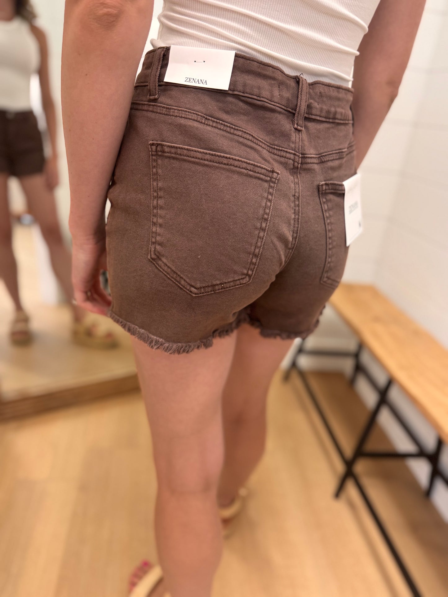 Acid Wash Brown Shorts