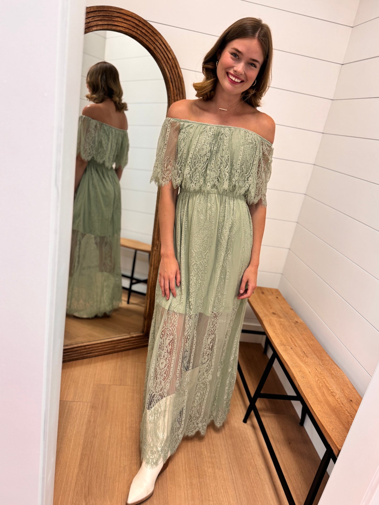 Lace Layered Maxi Dress