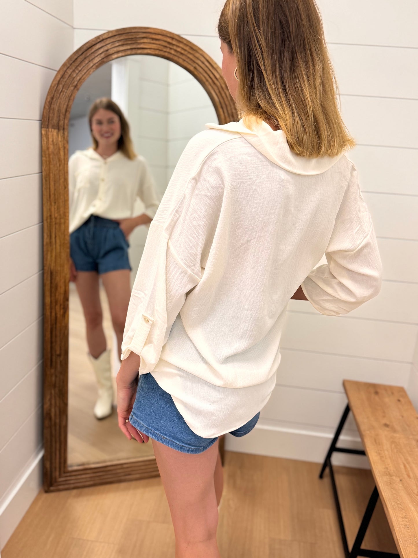 Ivory Button Down Top