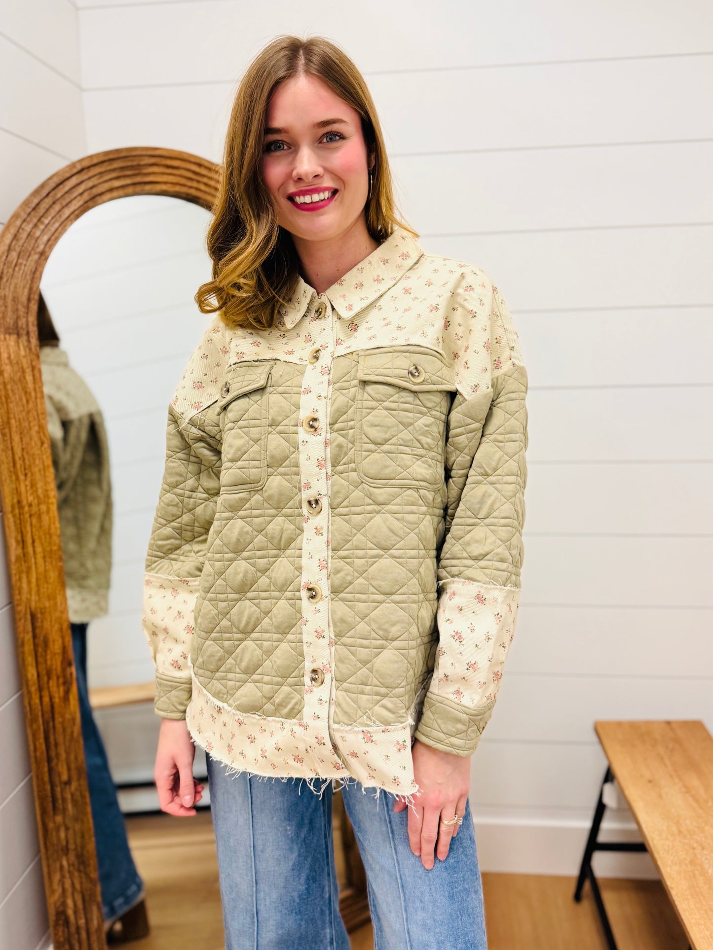 Oversized Floral Printed Jacket