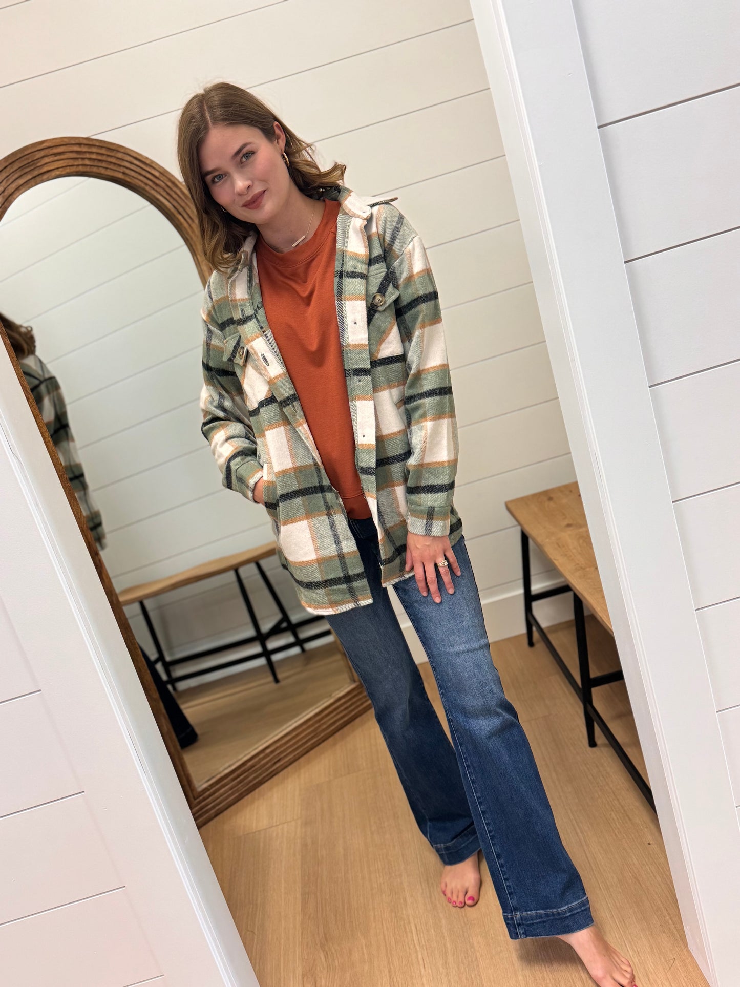Flannel Plaid Oversized Shacket