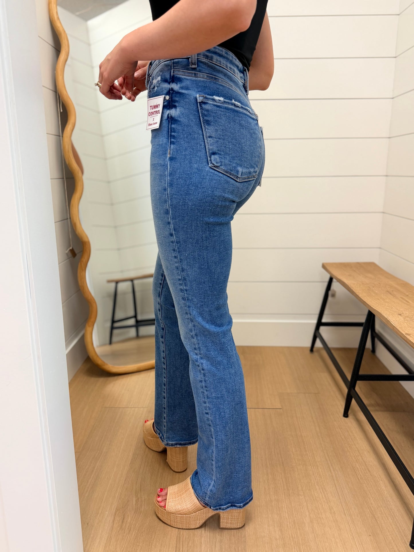 Tummy Control High Rise Straight Jeans - Risen