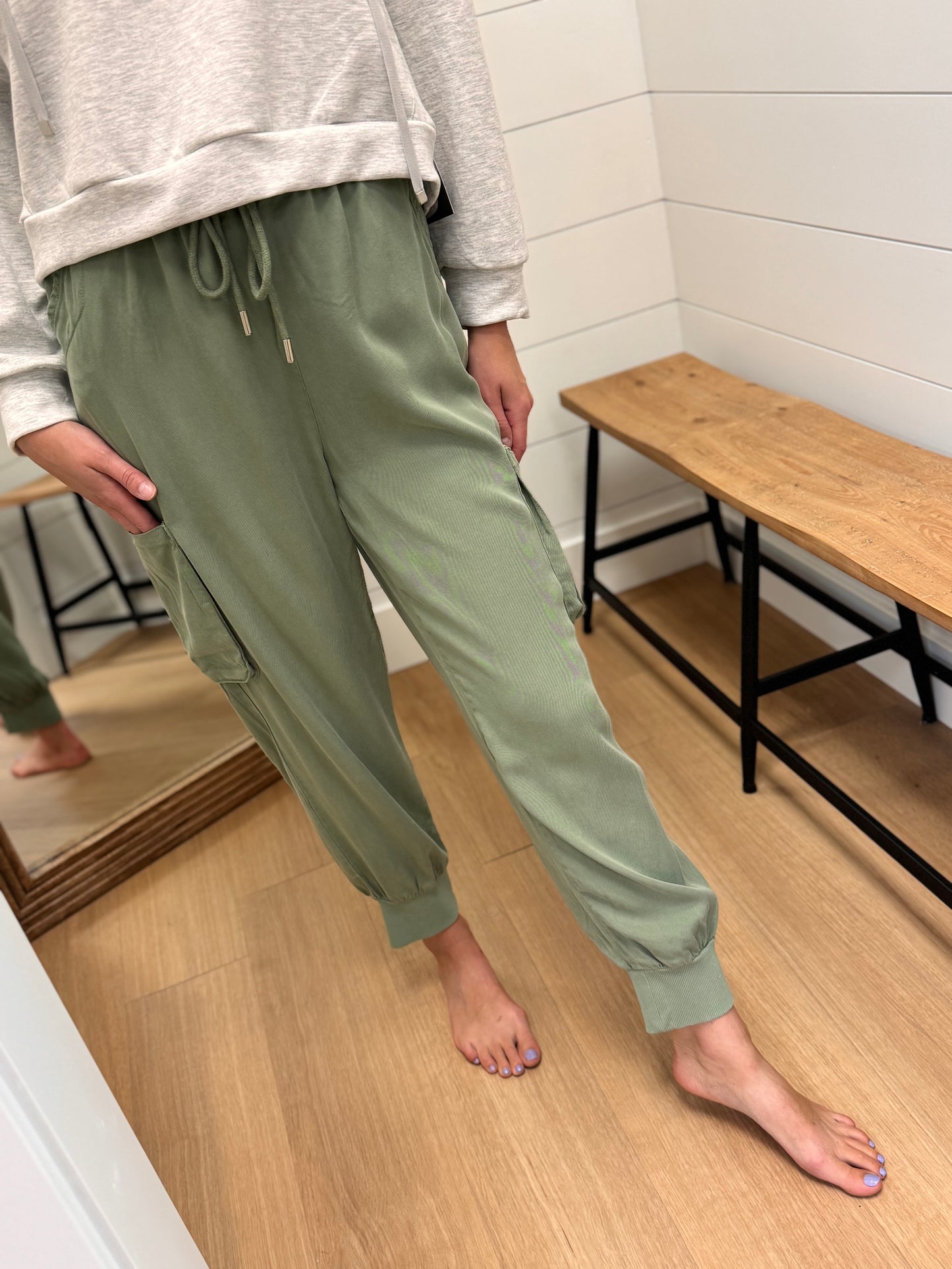 Olive Cargo Jogger Pants - Risen