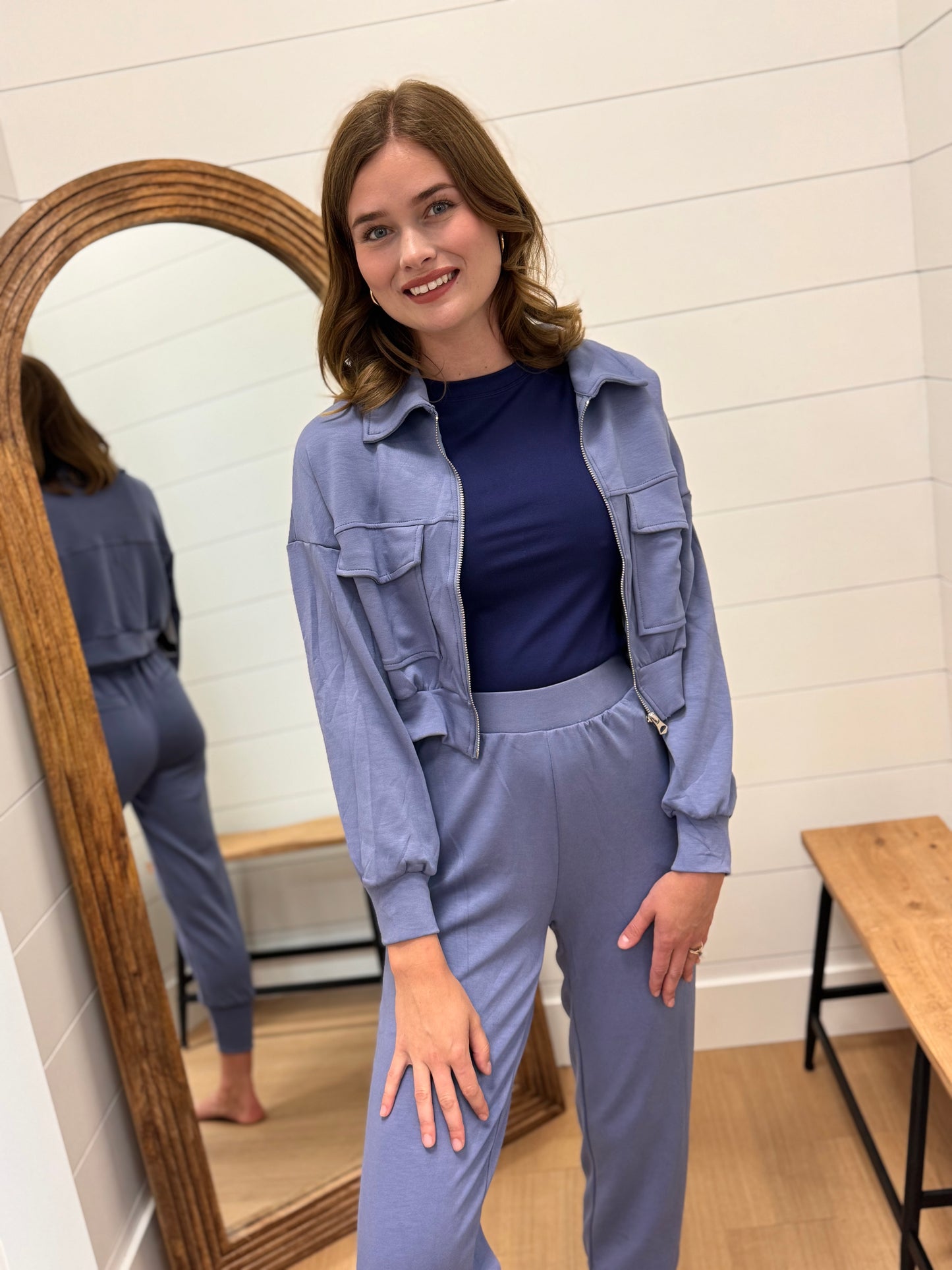Zip up Cropped Sweatshirt