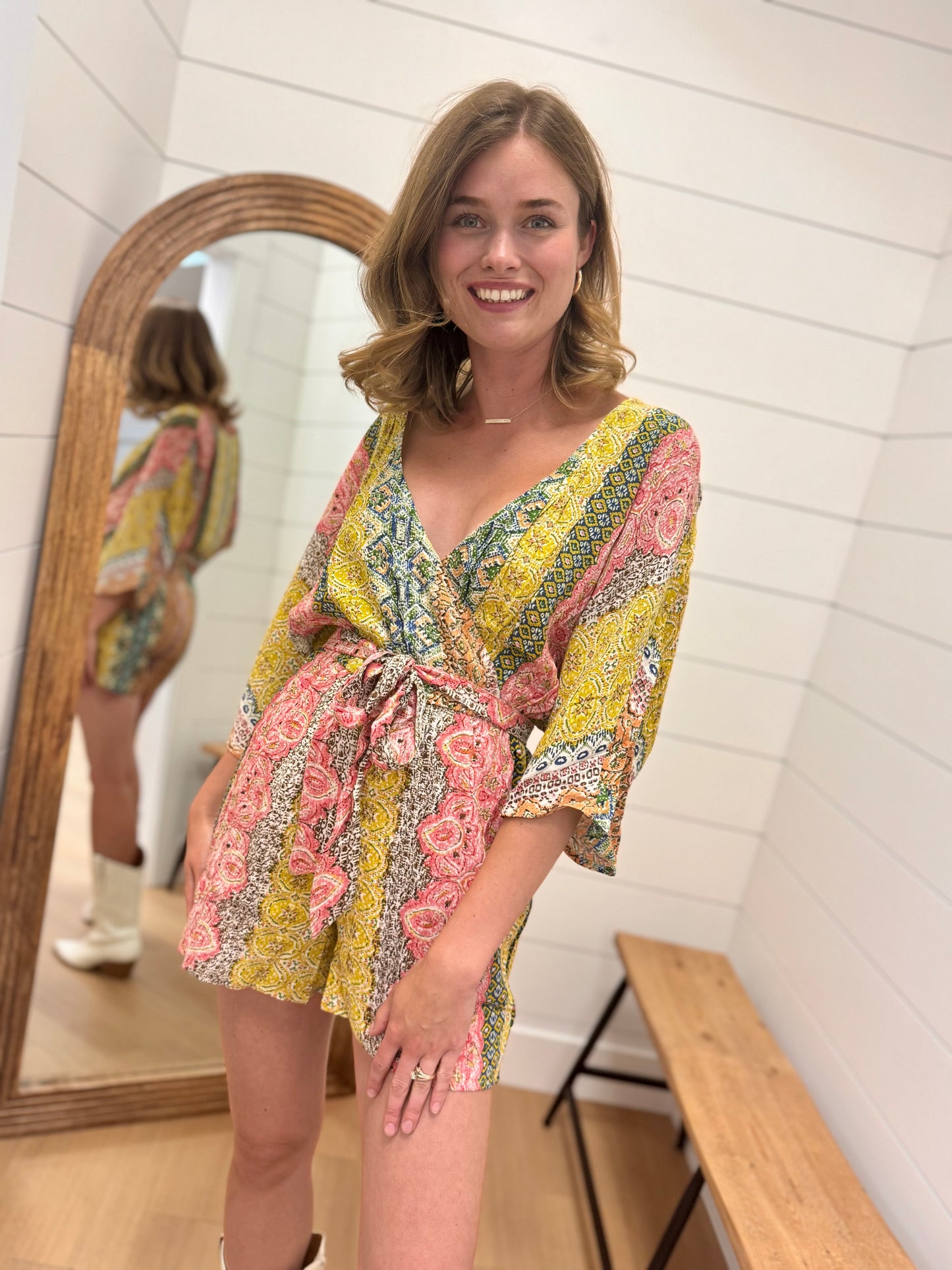 Boho Front Wrap Romper