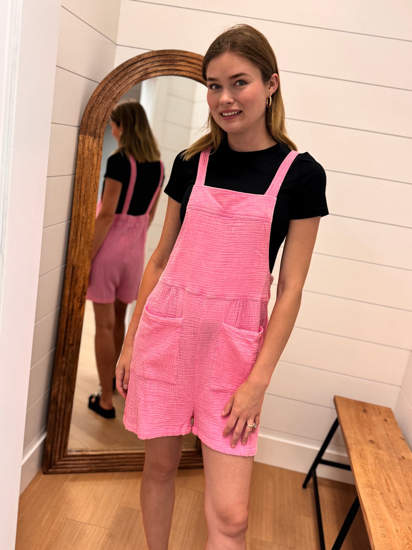 Fuschia Romper with Pockets