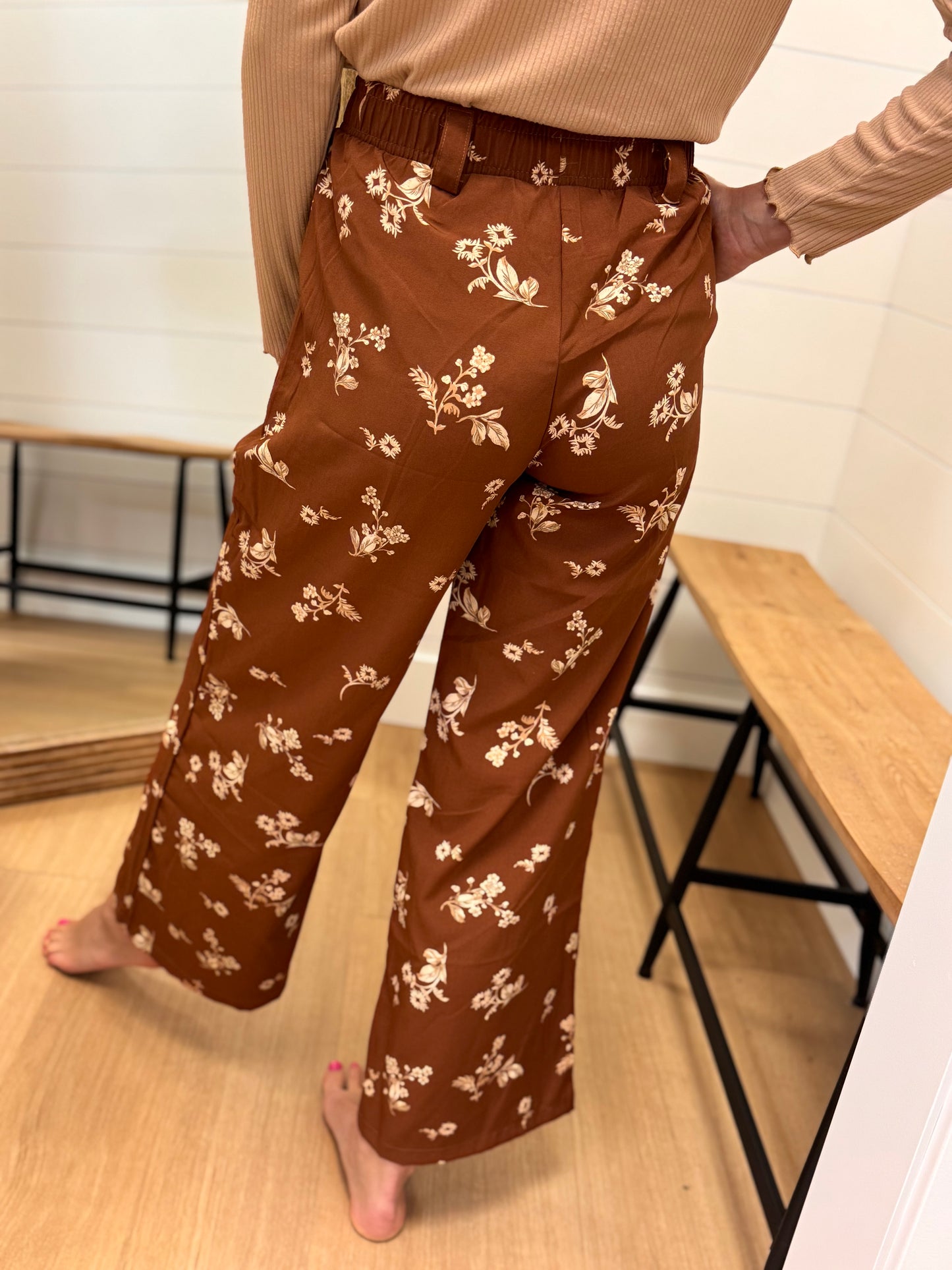 Floral Print Silk Pant