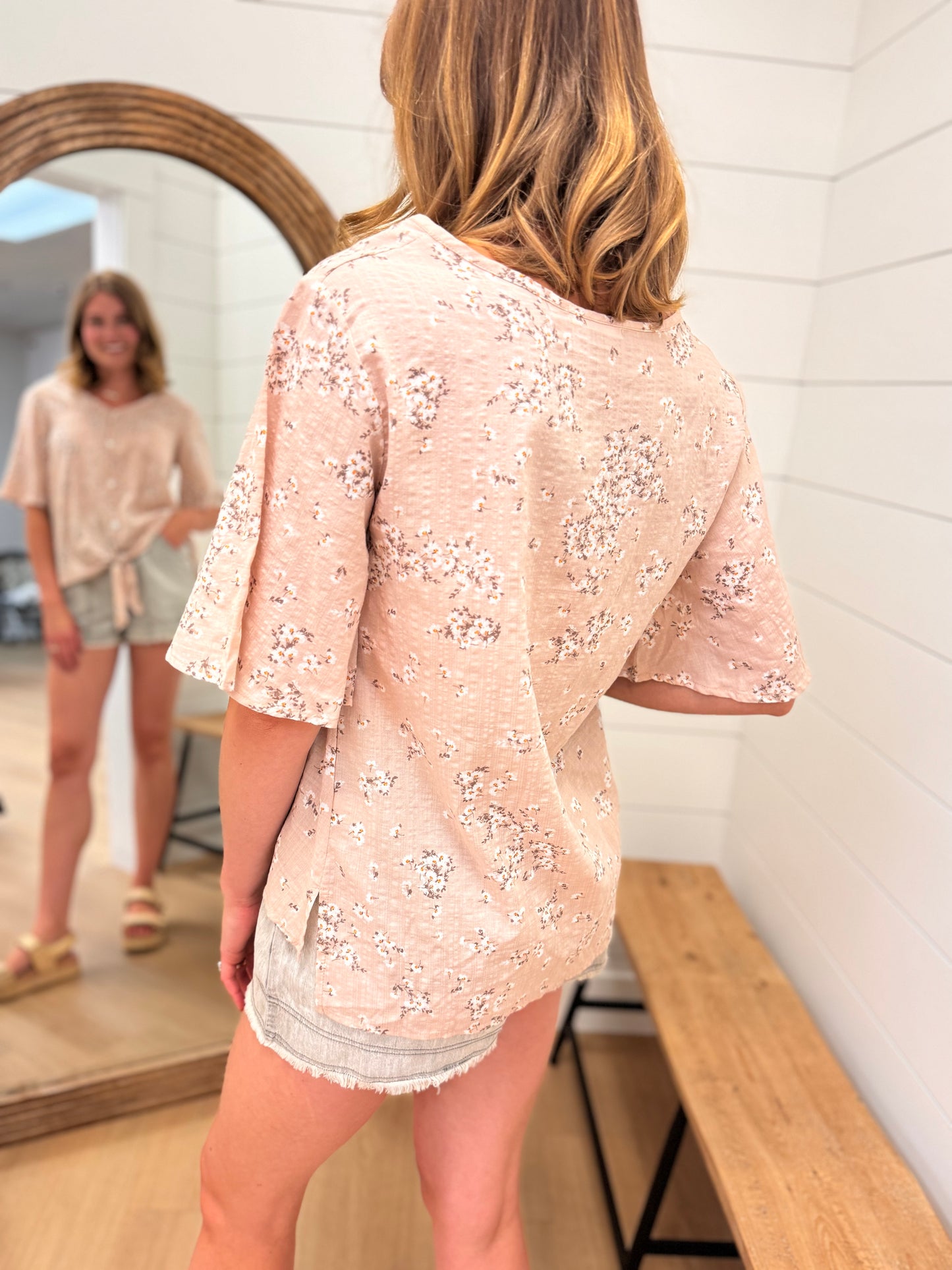 Mini Floral Top with Tie Front