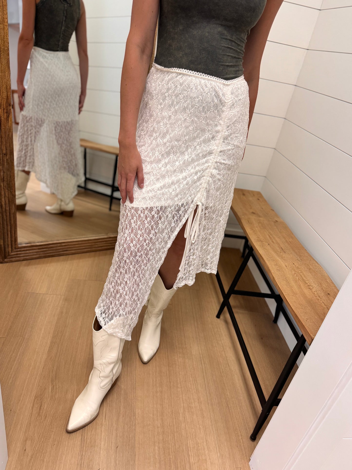 Asymmetrical Lace Me Up Skirt