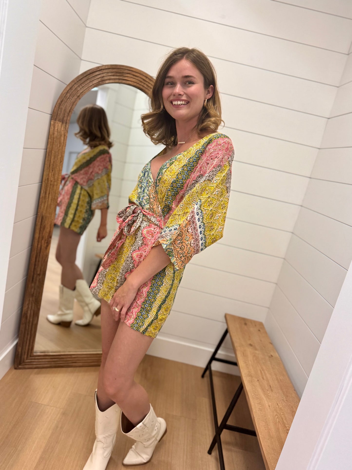 Boho Front Wrap Romper