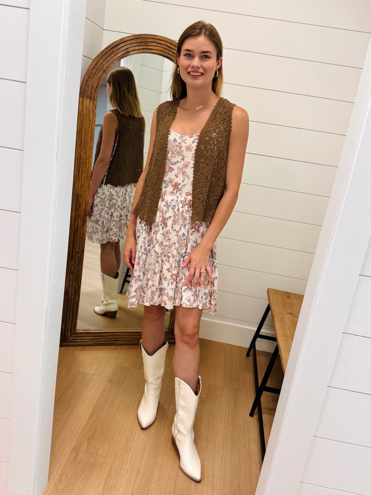 Tiered Floral Print Dress