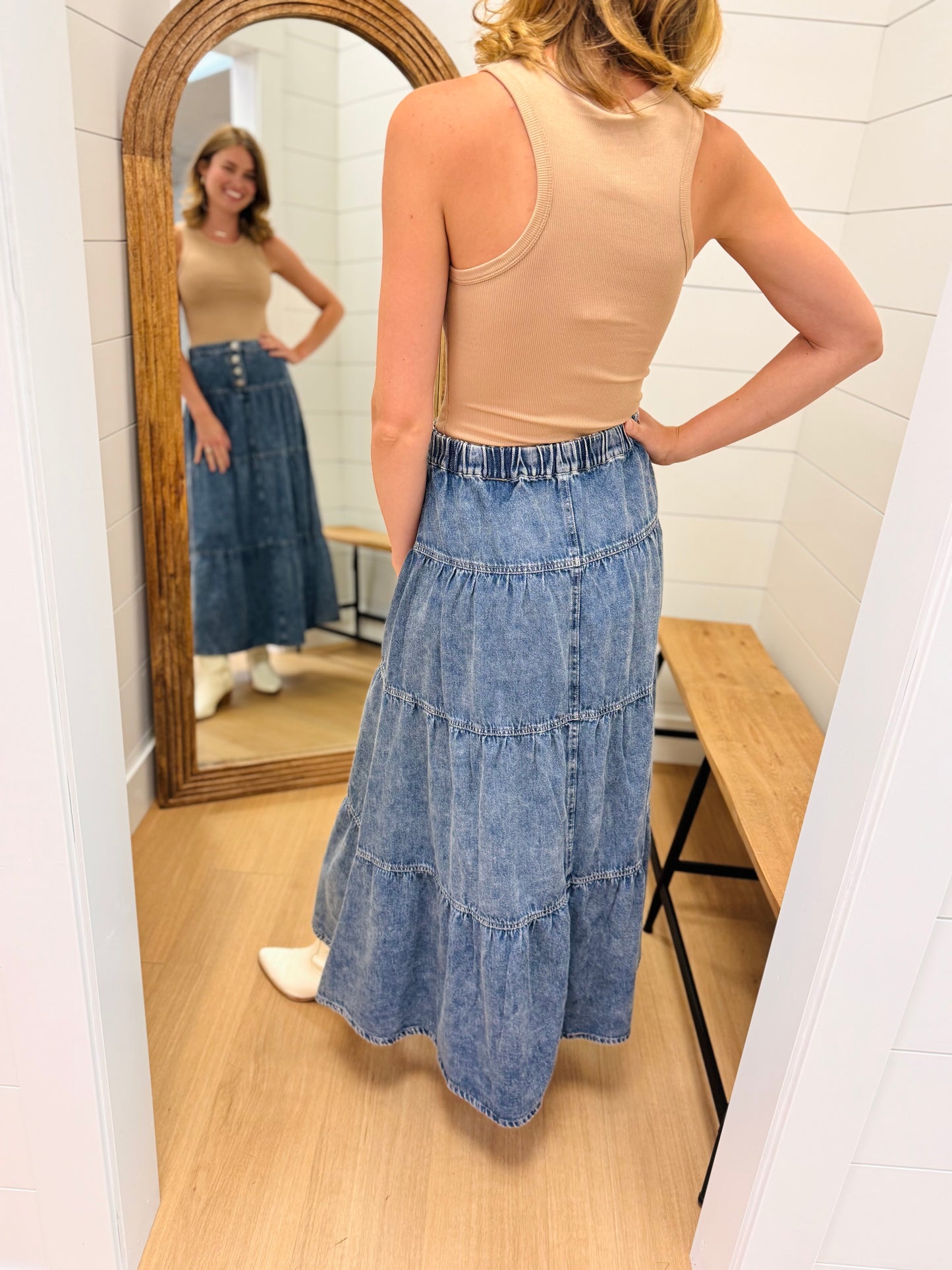 High Rise Ruffle Long Skirts - Risen