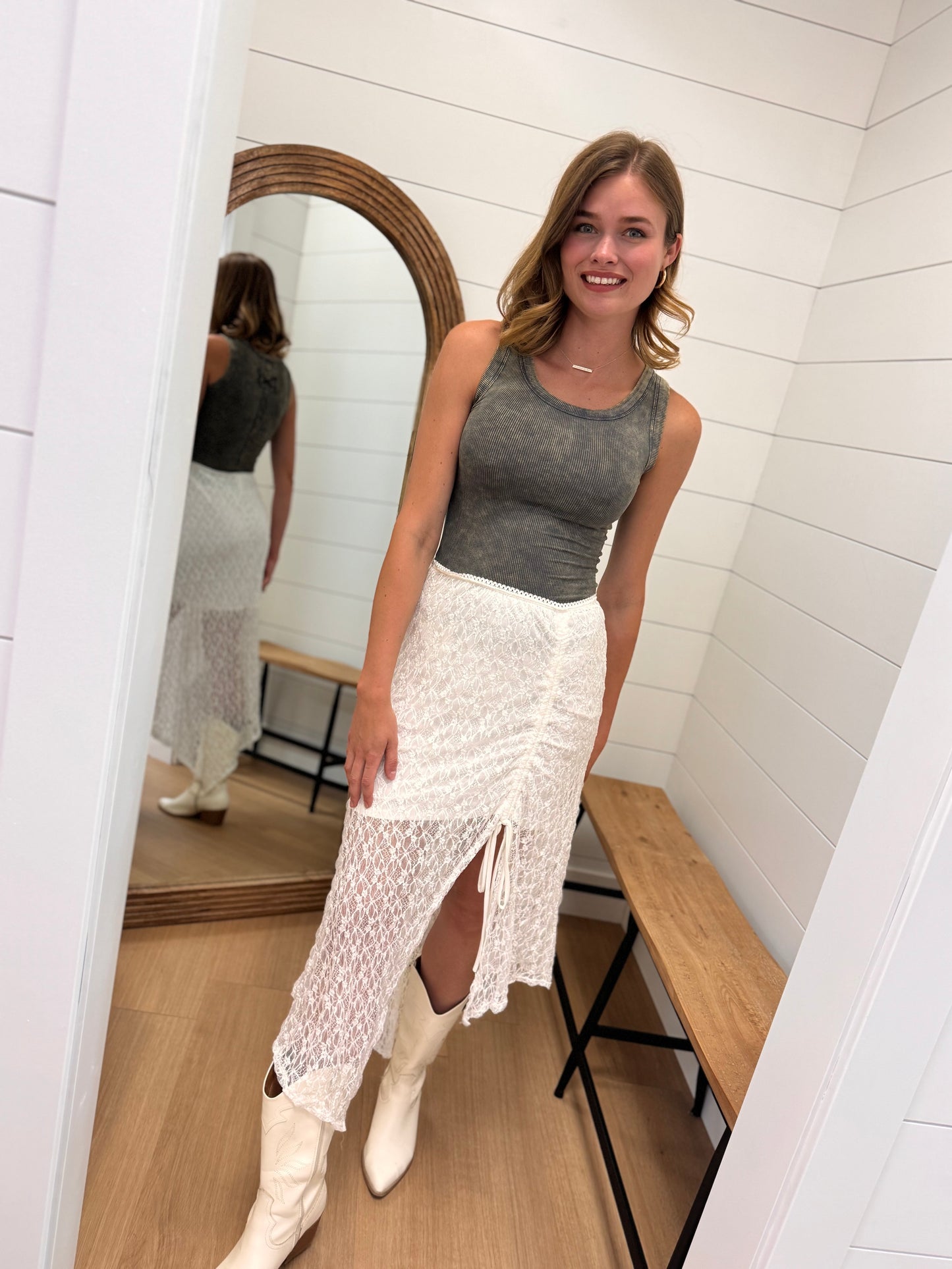Asymmetrical Lace Me Up Skirt