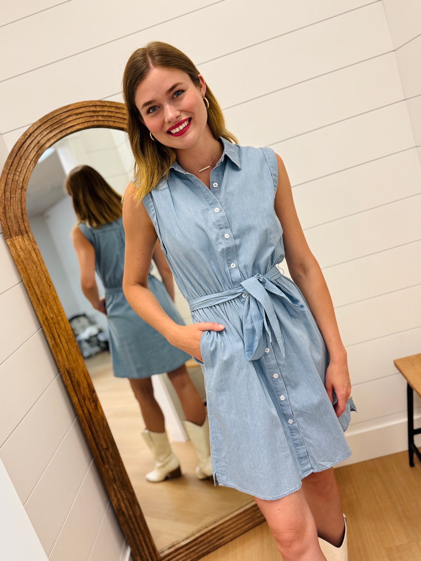 Chambray Mini Dress