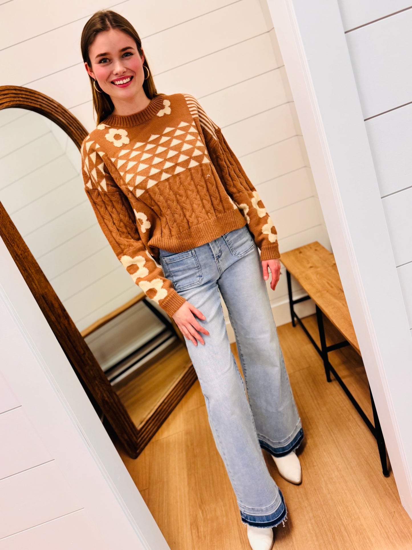 Undone Hem High Rise Wide Leg Jeans