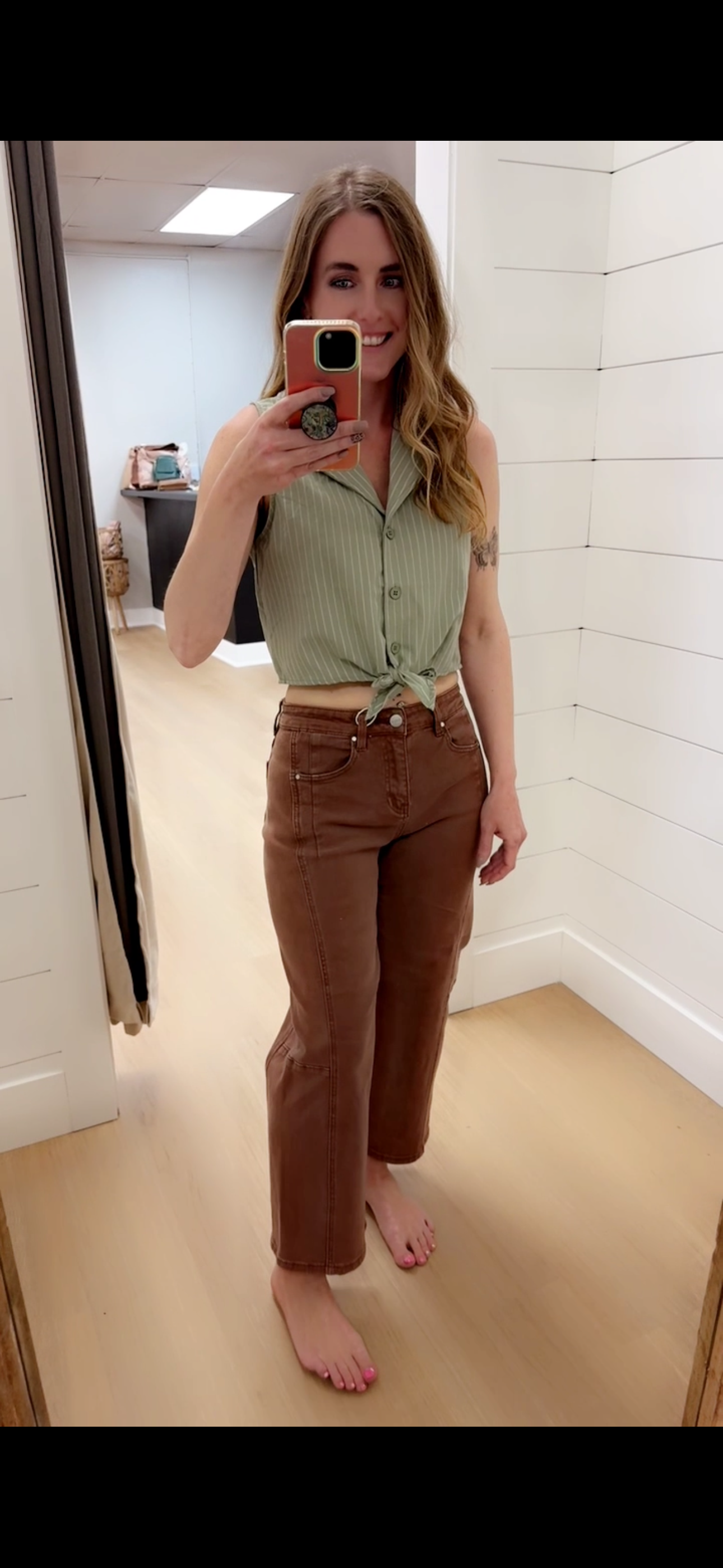 High Rise Barrel Pants - Risen