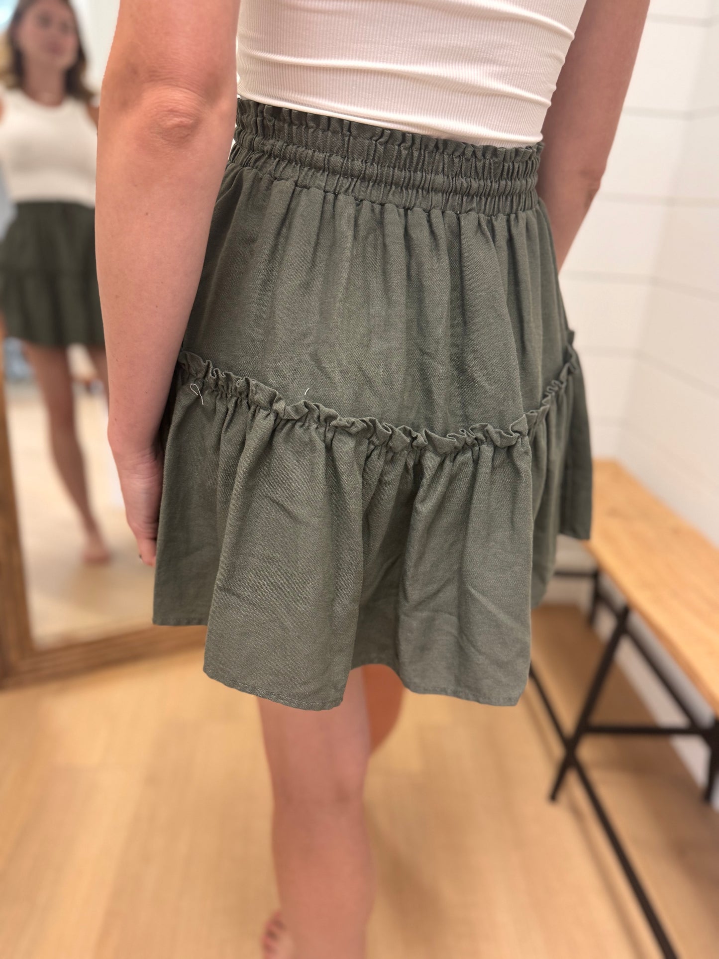 Olive Linen Skirt