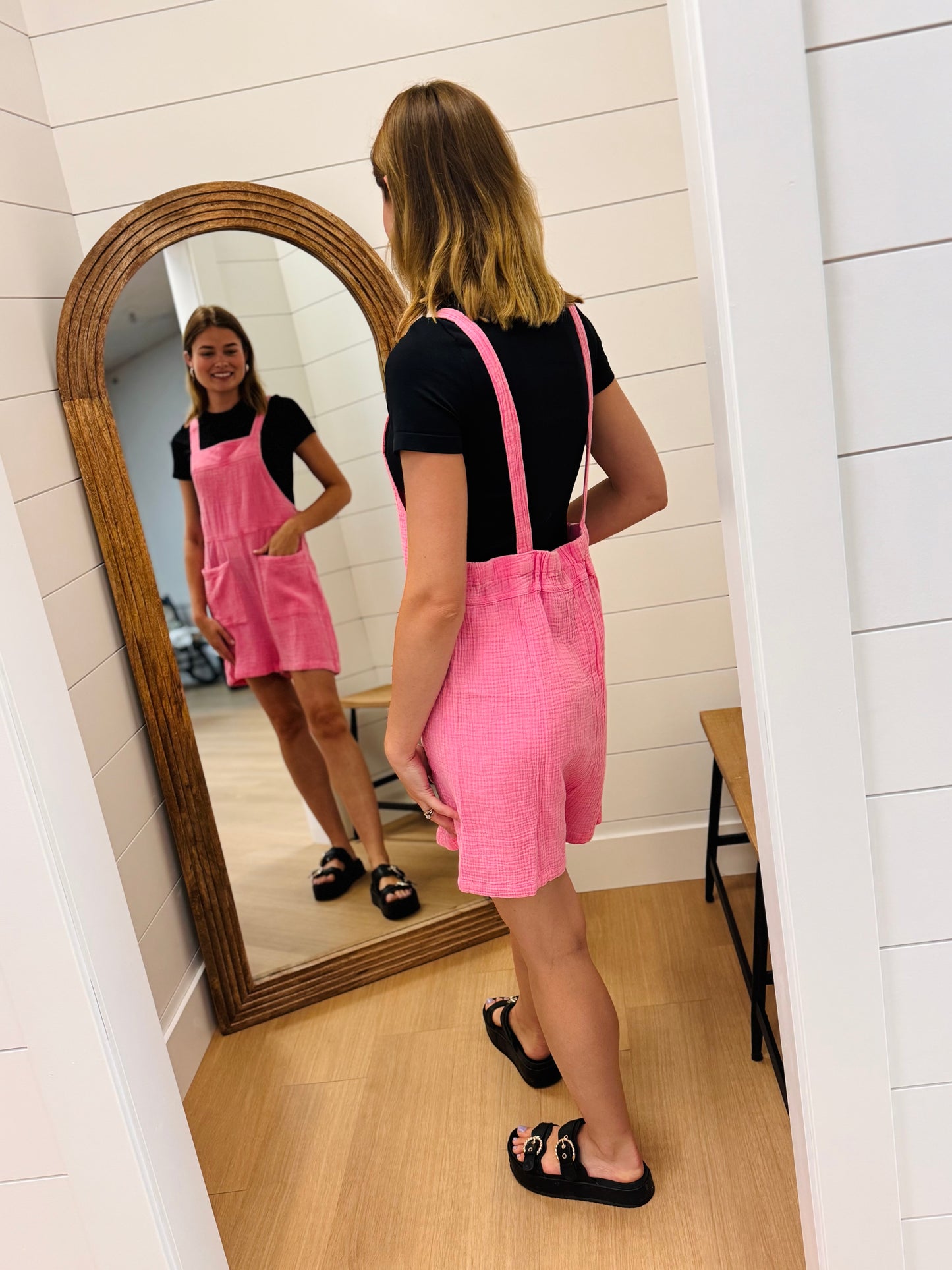 Fuschia Romper with Pockets