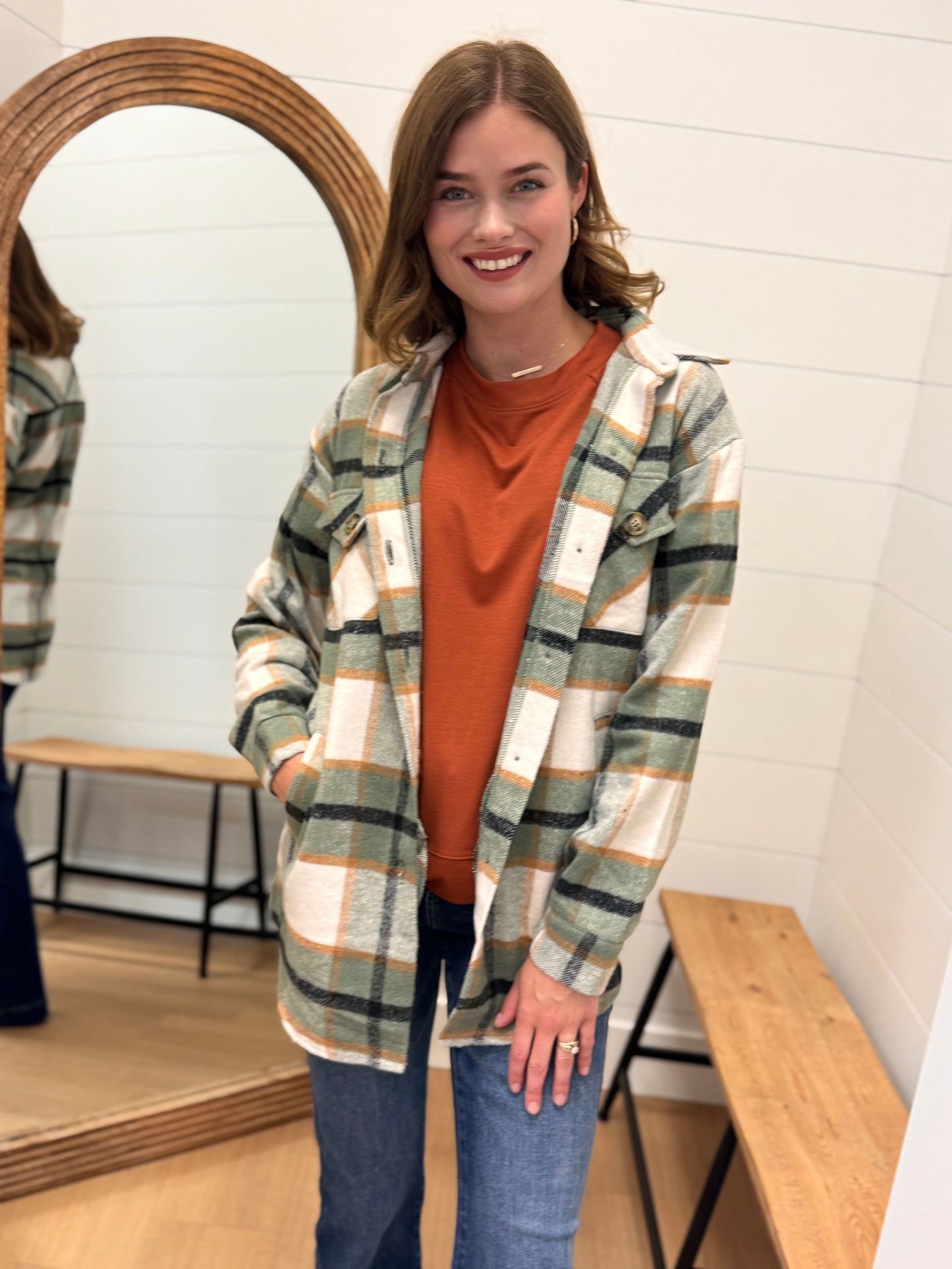 Flannel Plaid Oversized Shacket