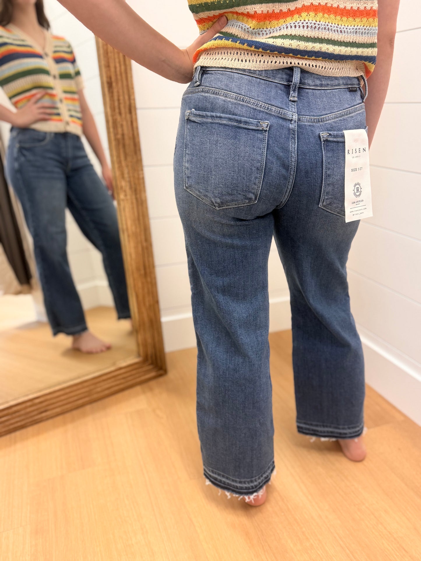 Mid Rise Shadow Hem Jean - Risen
