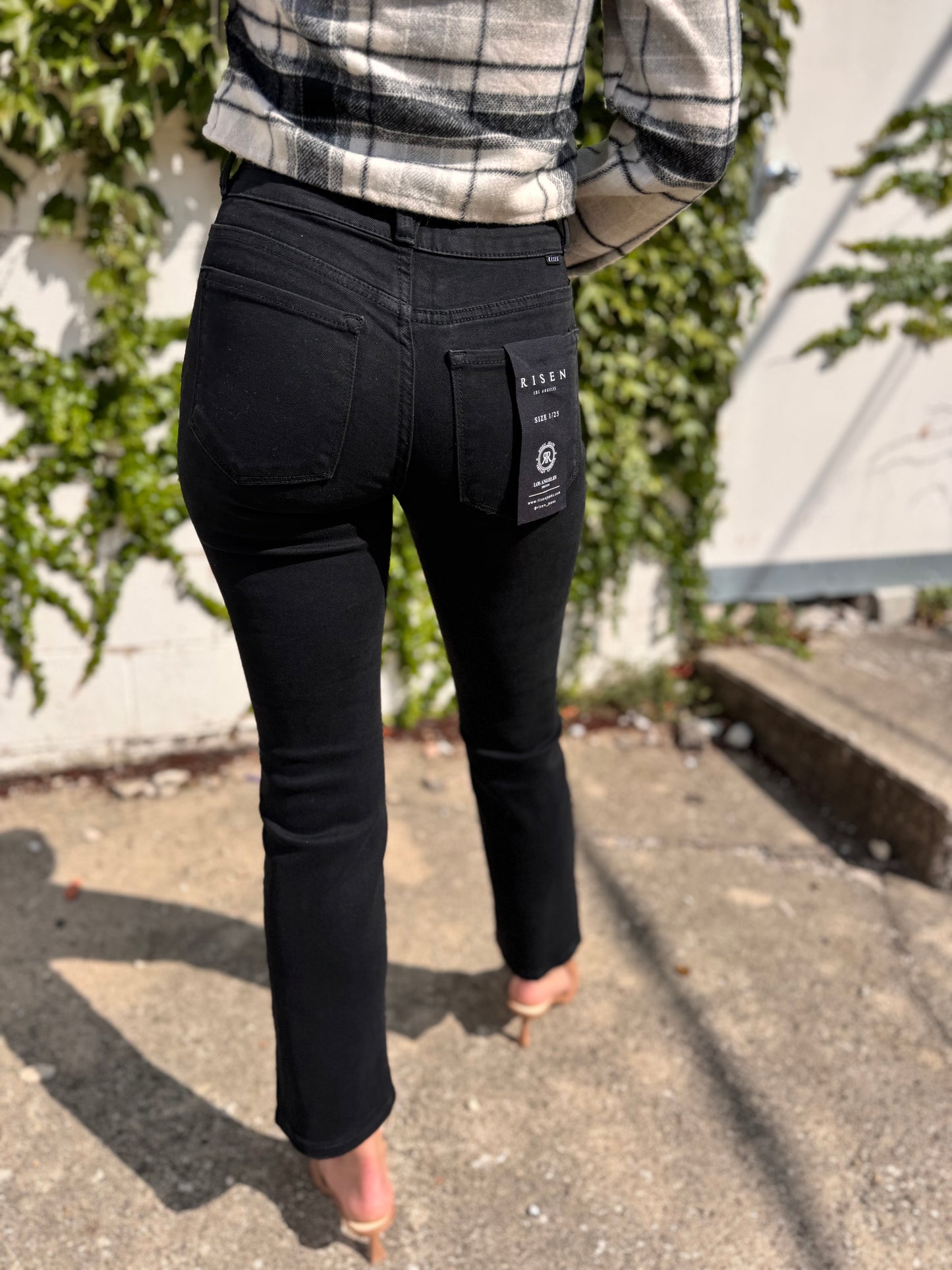 Black Straight Leg Jeans - Risen