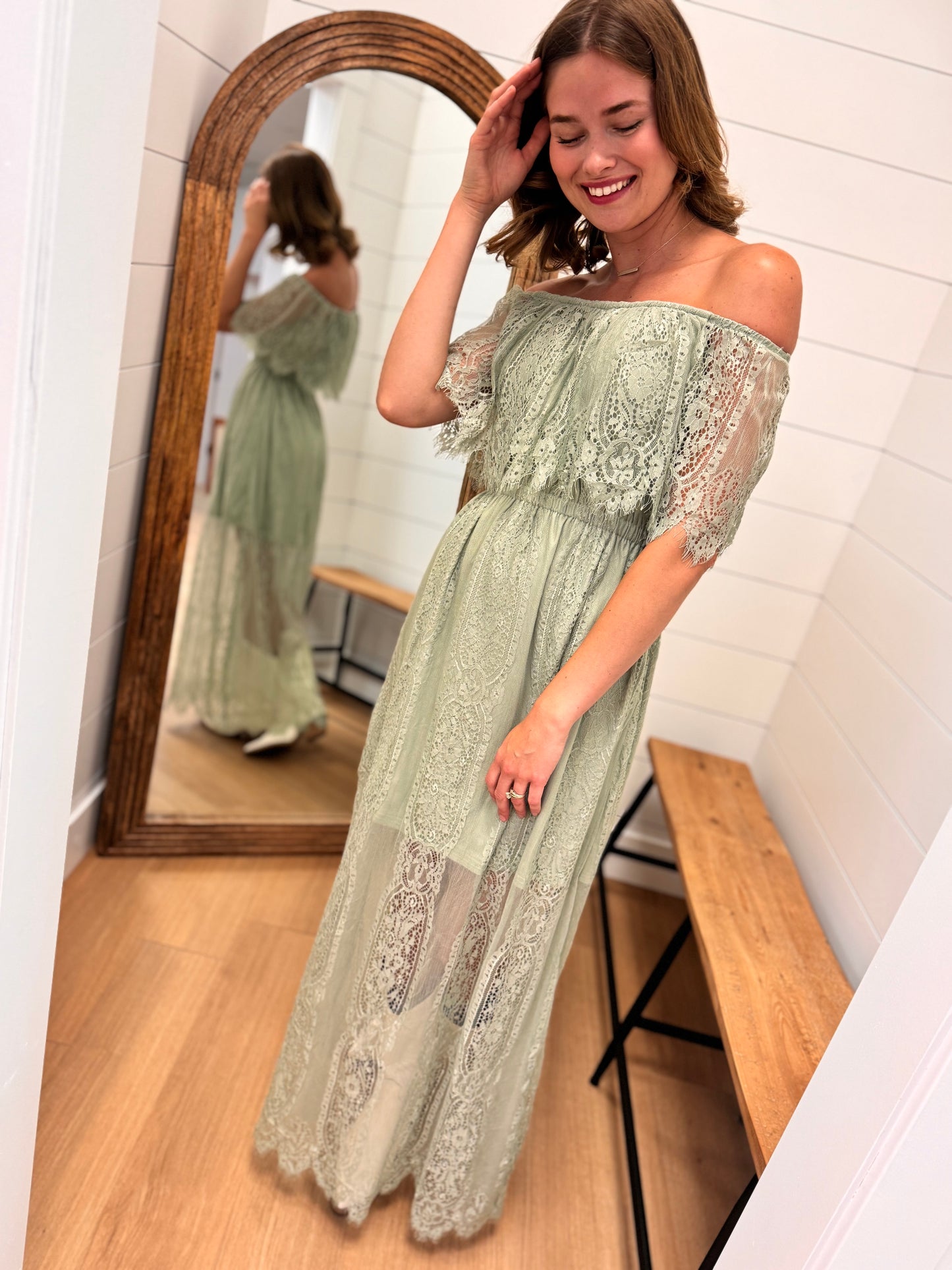 Lace Layered Maxi Dress