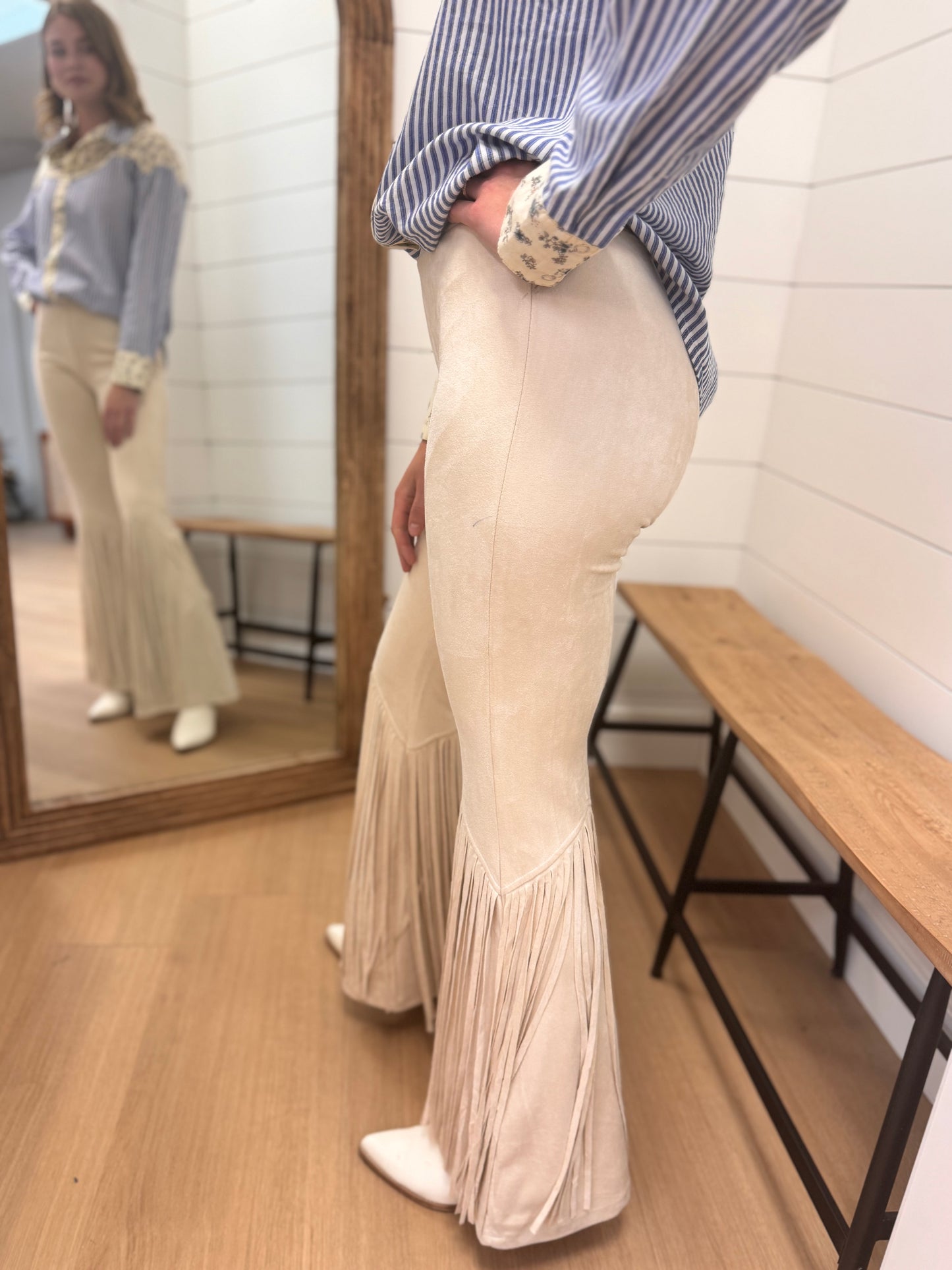 Pull on Suede Bell Bottoms