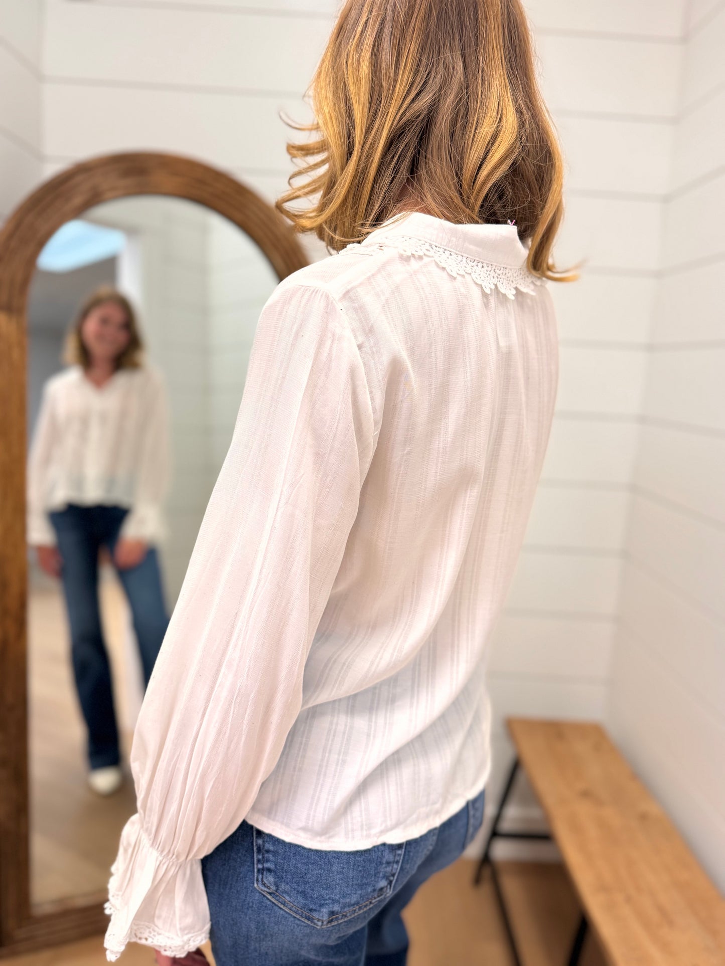 Femme Lace Detail Long Sleeve Top