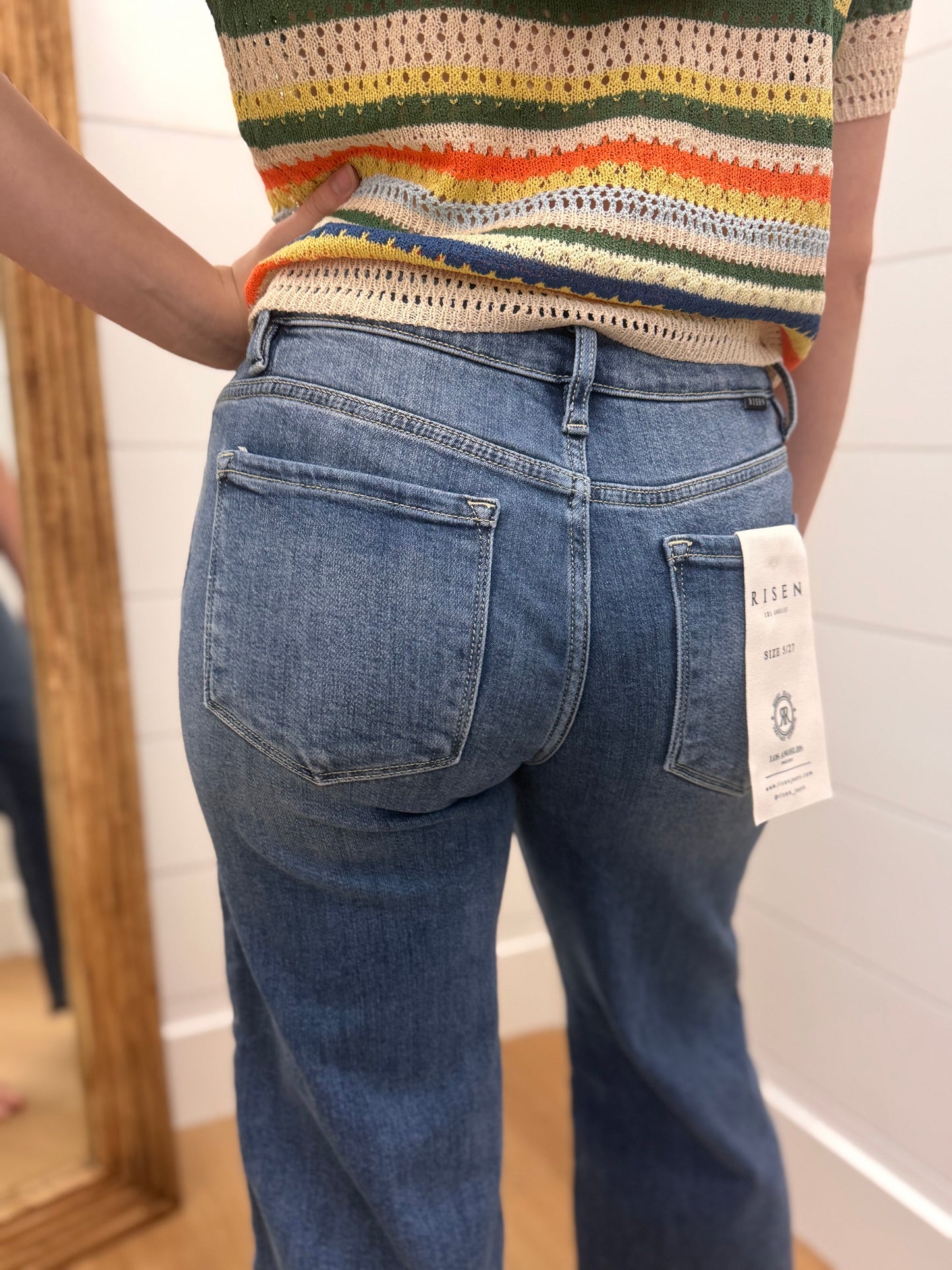 Mid Rise Shadow Hem Jean - Risen