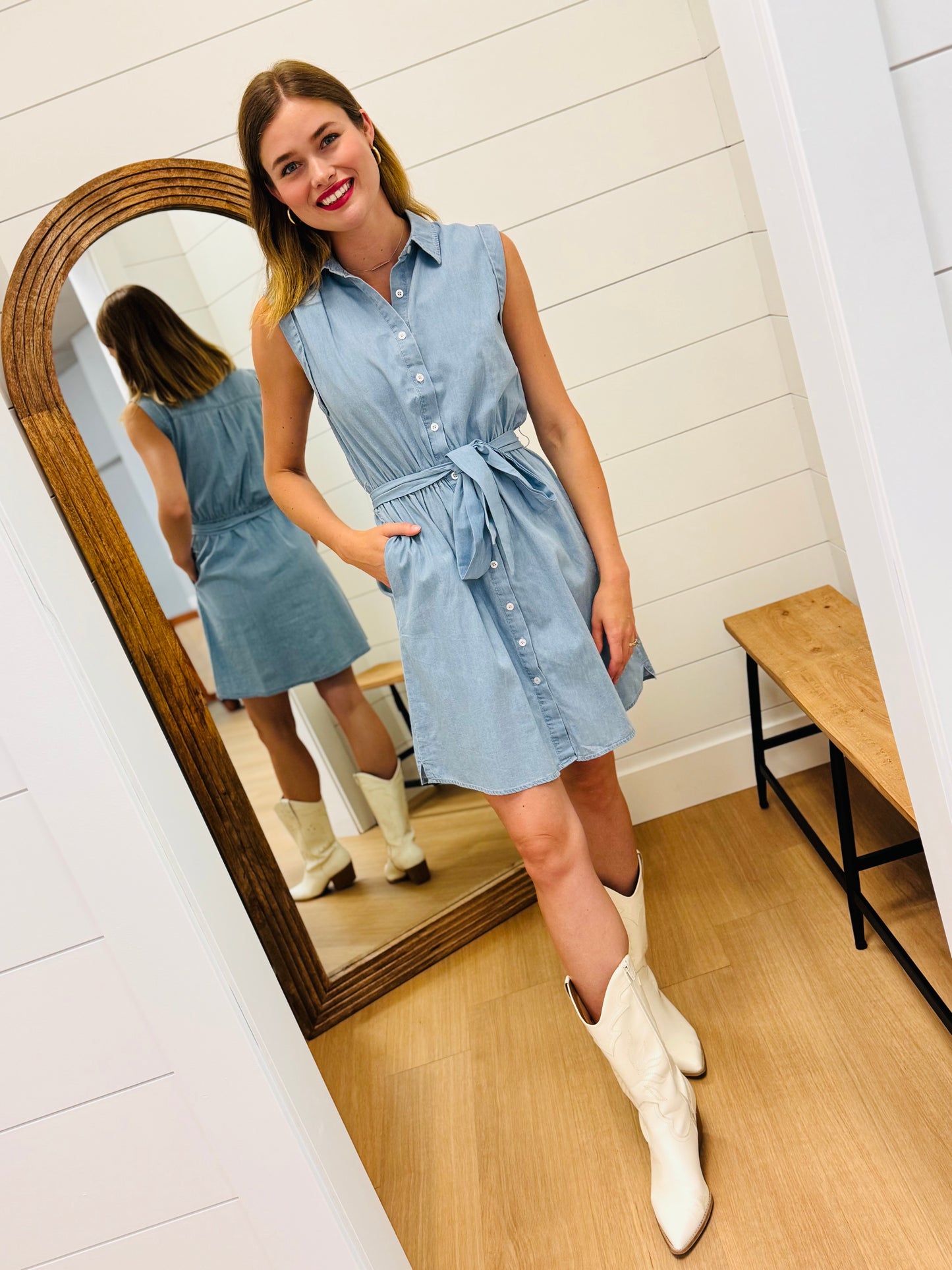 Chambray Mini Dress