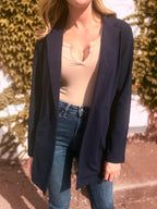 Jersey Open Front Long Blazer