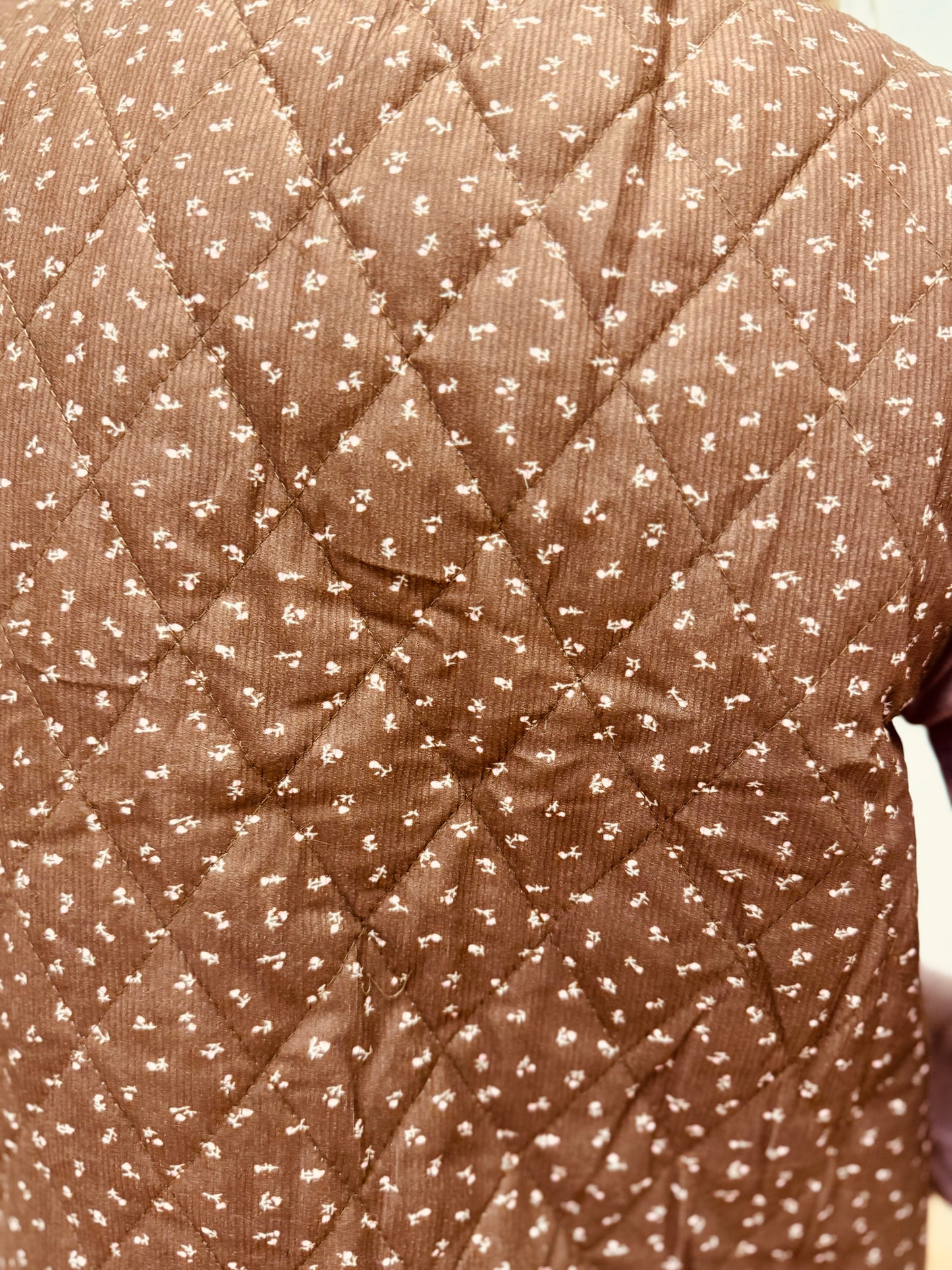 Quilted Floral Tie Front Vest