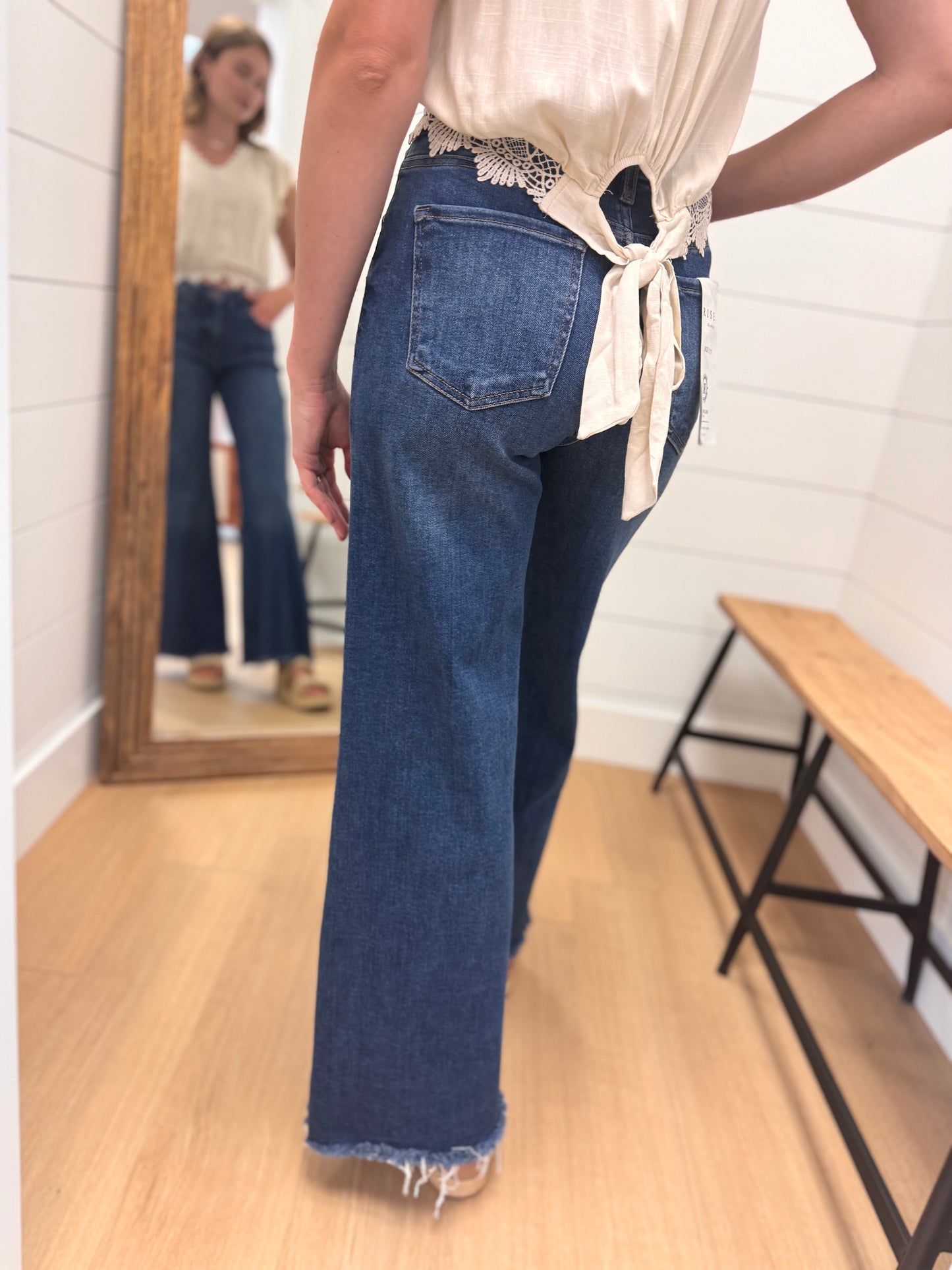 Mid Rise Wide Jeans with Tummy Tuck- Risen