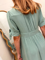 Tie Sleeve Midi Dress