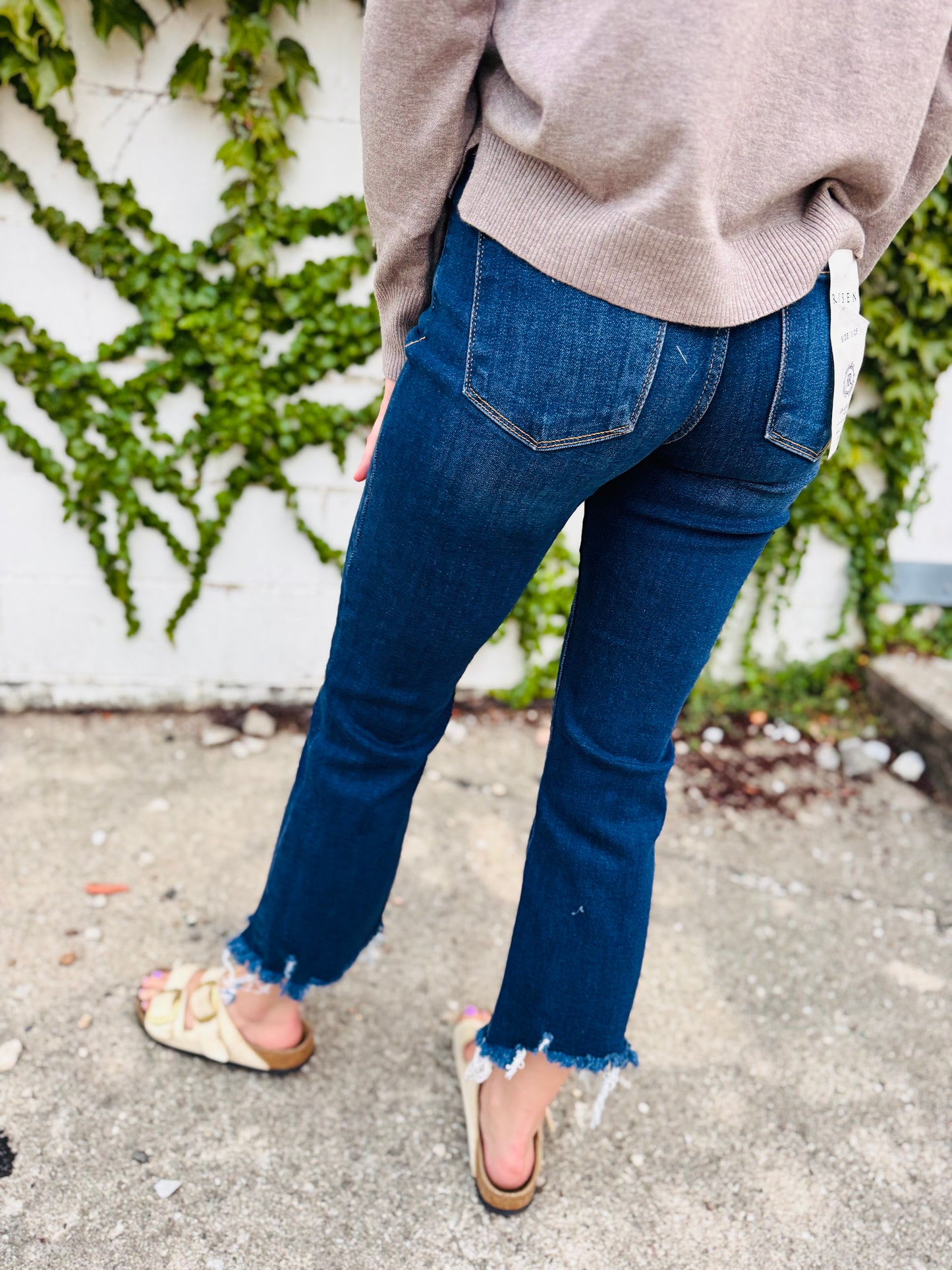 High Rise Crop Straight Slim Jeans - Risen