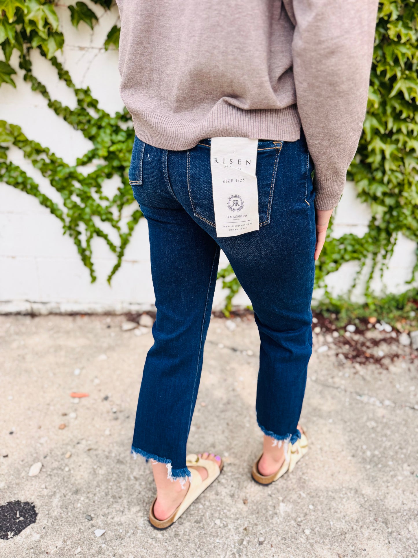 High Rise Crop Straight Slim Jeans - Risen