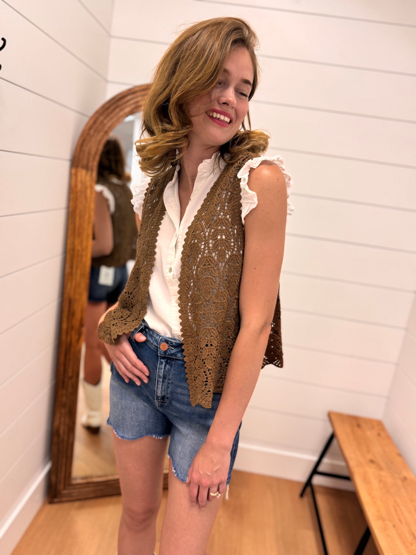 Brown Crochet Vest
