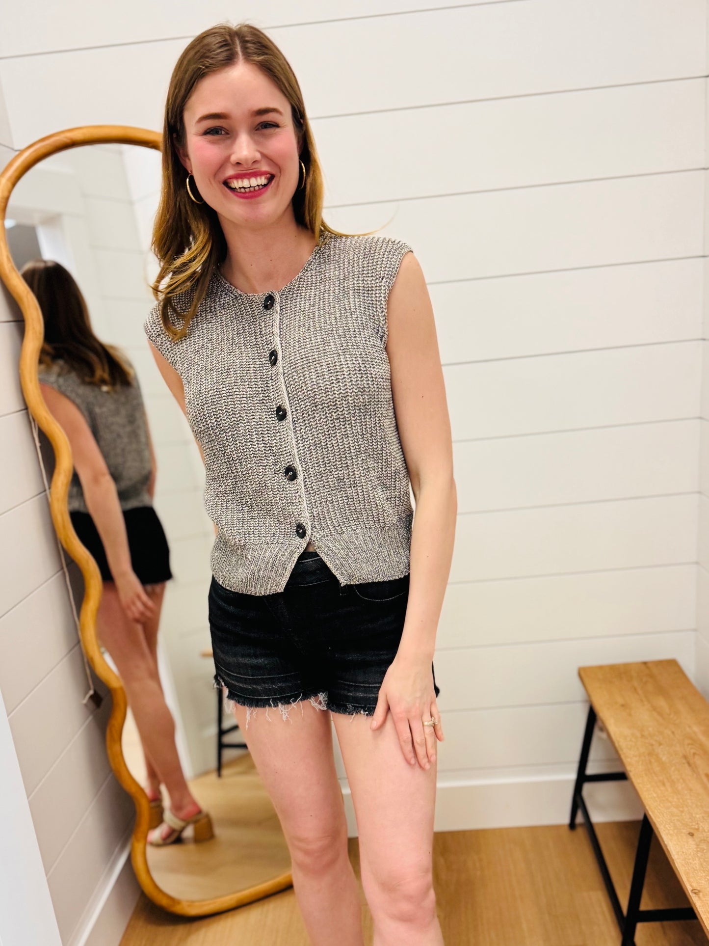 Marled Button Down Sweater Vest