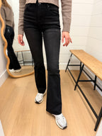 Black High Rise Flare Jeans - Risen
