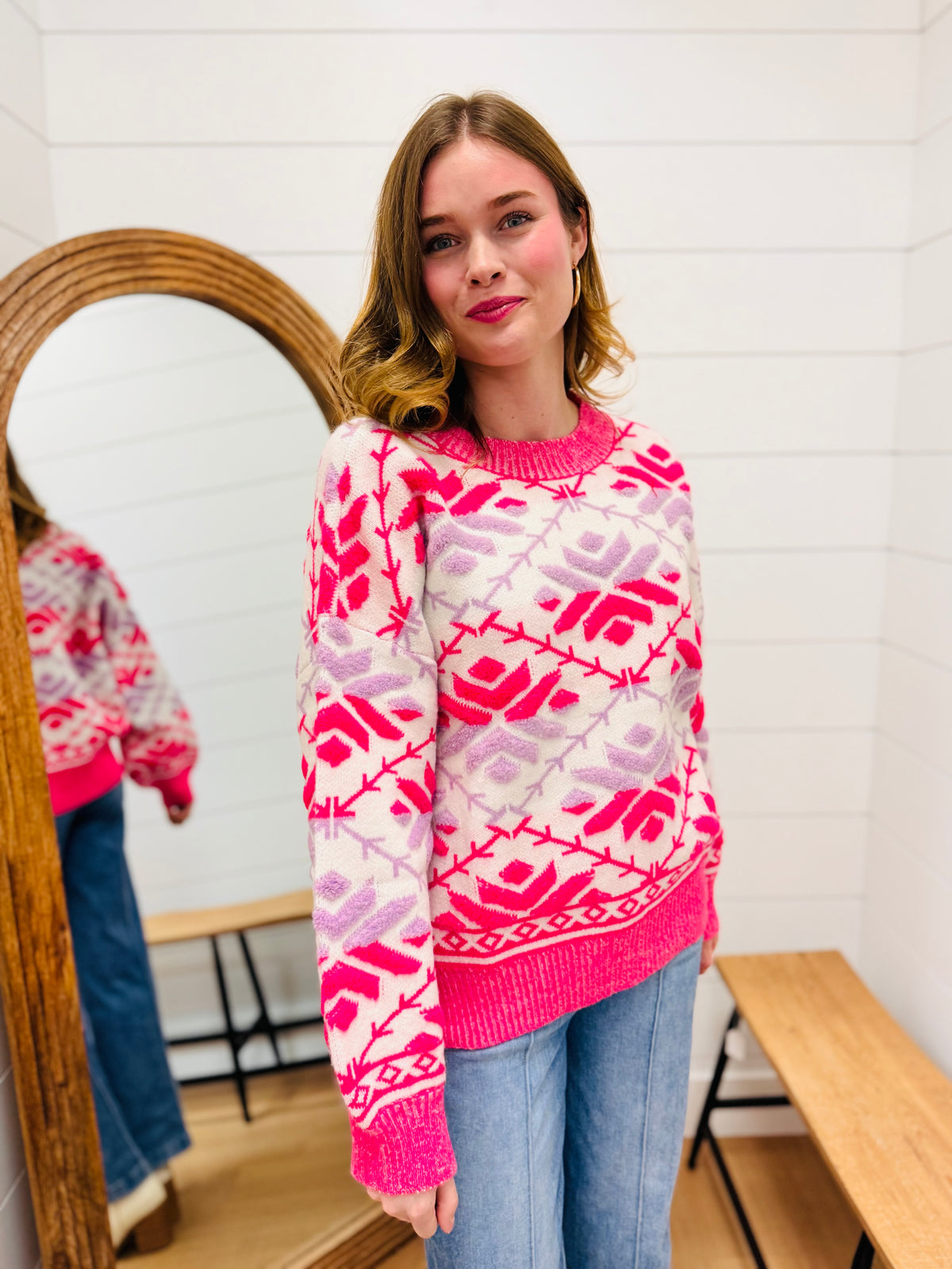 Embroidered Sweater Top